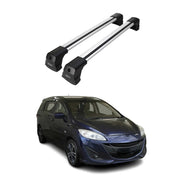Fix Points Roof Racks Cross Bar Carrier for Mazda5 2006-2017 Alu Gray 2x