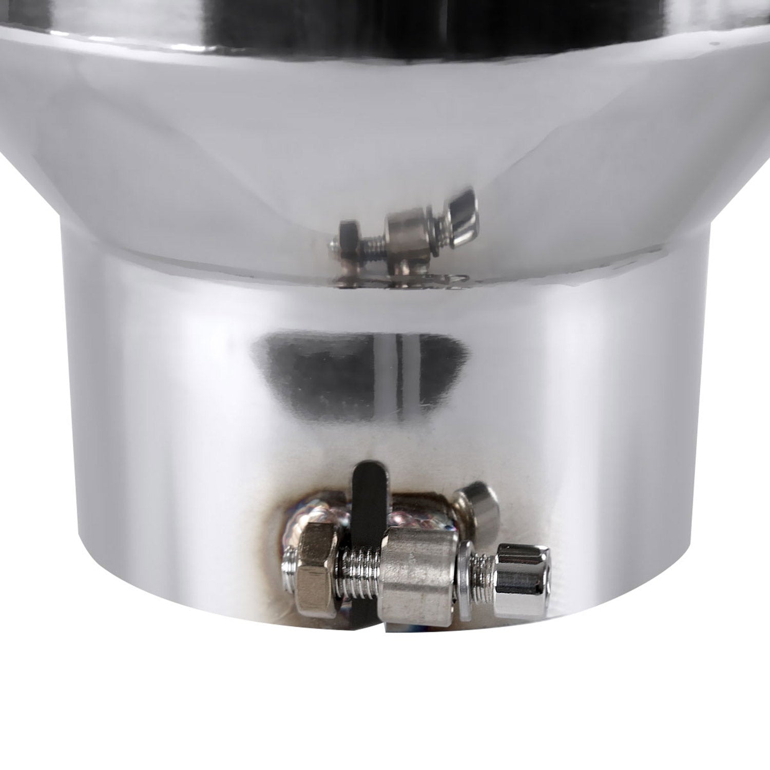 Universal 5" Inlet/8" Outlet Chrome Stainless Steel Bolt-On Angled Exhaust Tip