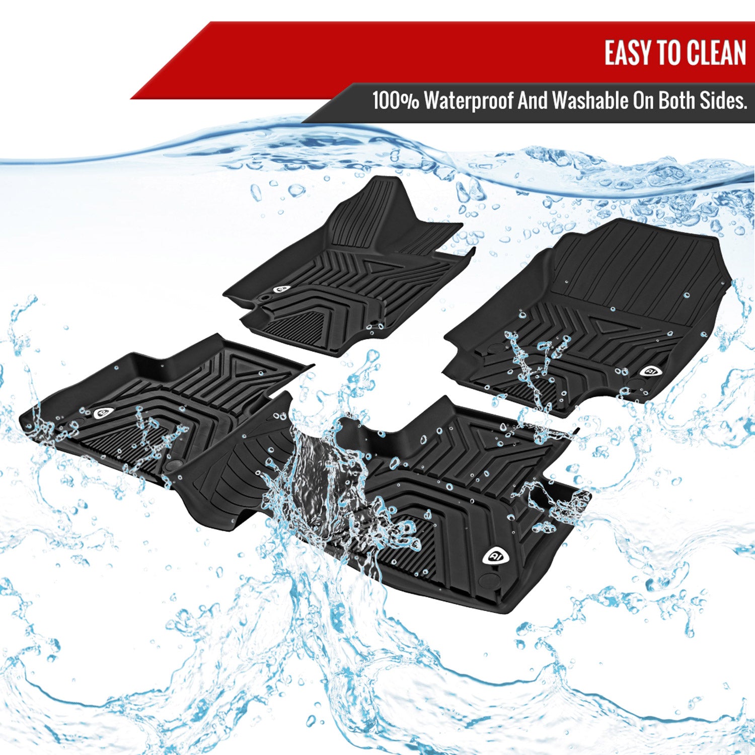 2019-2022 Toyota RAV4 All Weather Black TPE Floor Mats Liner 3Pcs