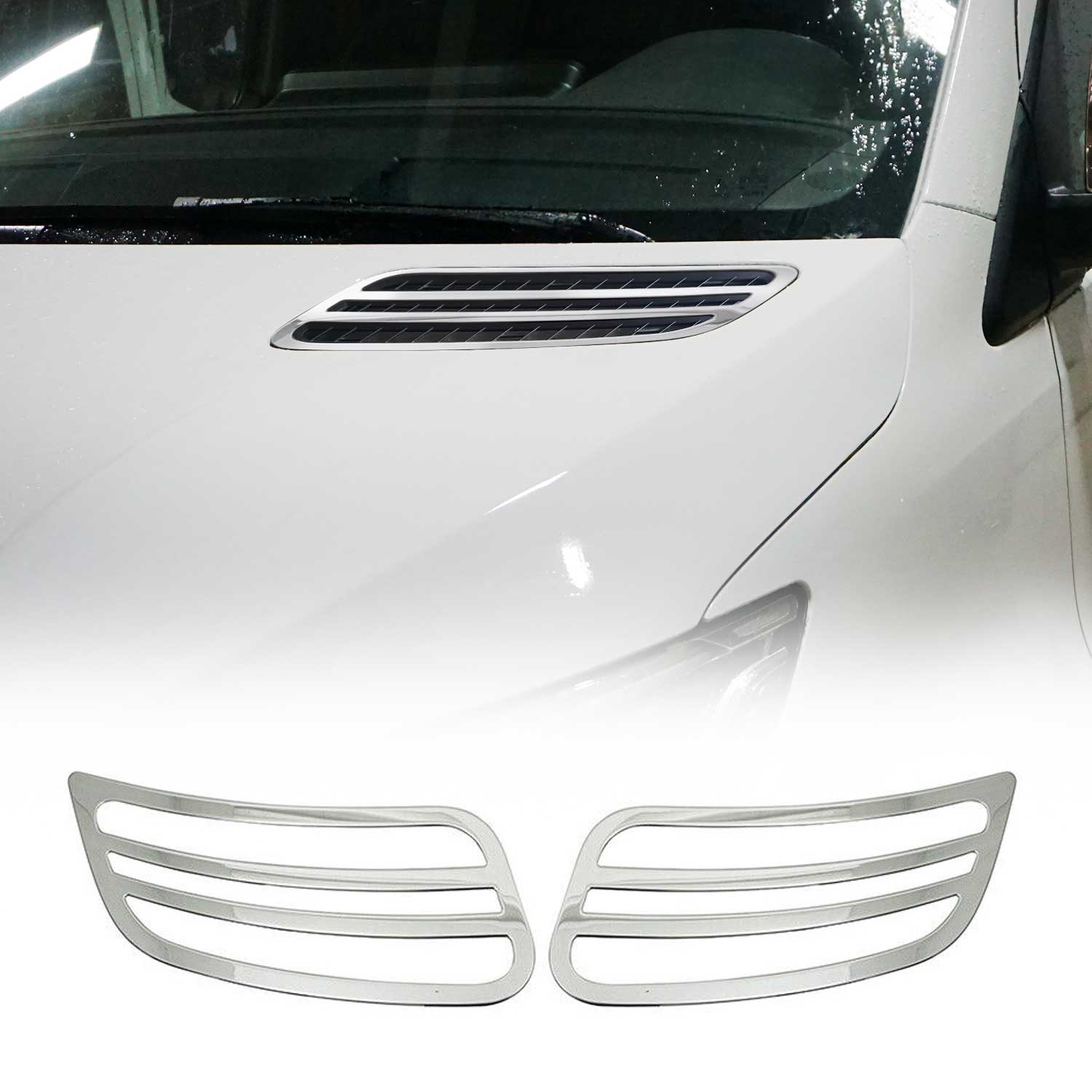 2019-2026 Mercedes Sprinter W907 910 Front Bumper Grill Trim Stainless Steel 2Pcs