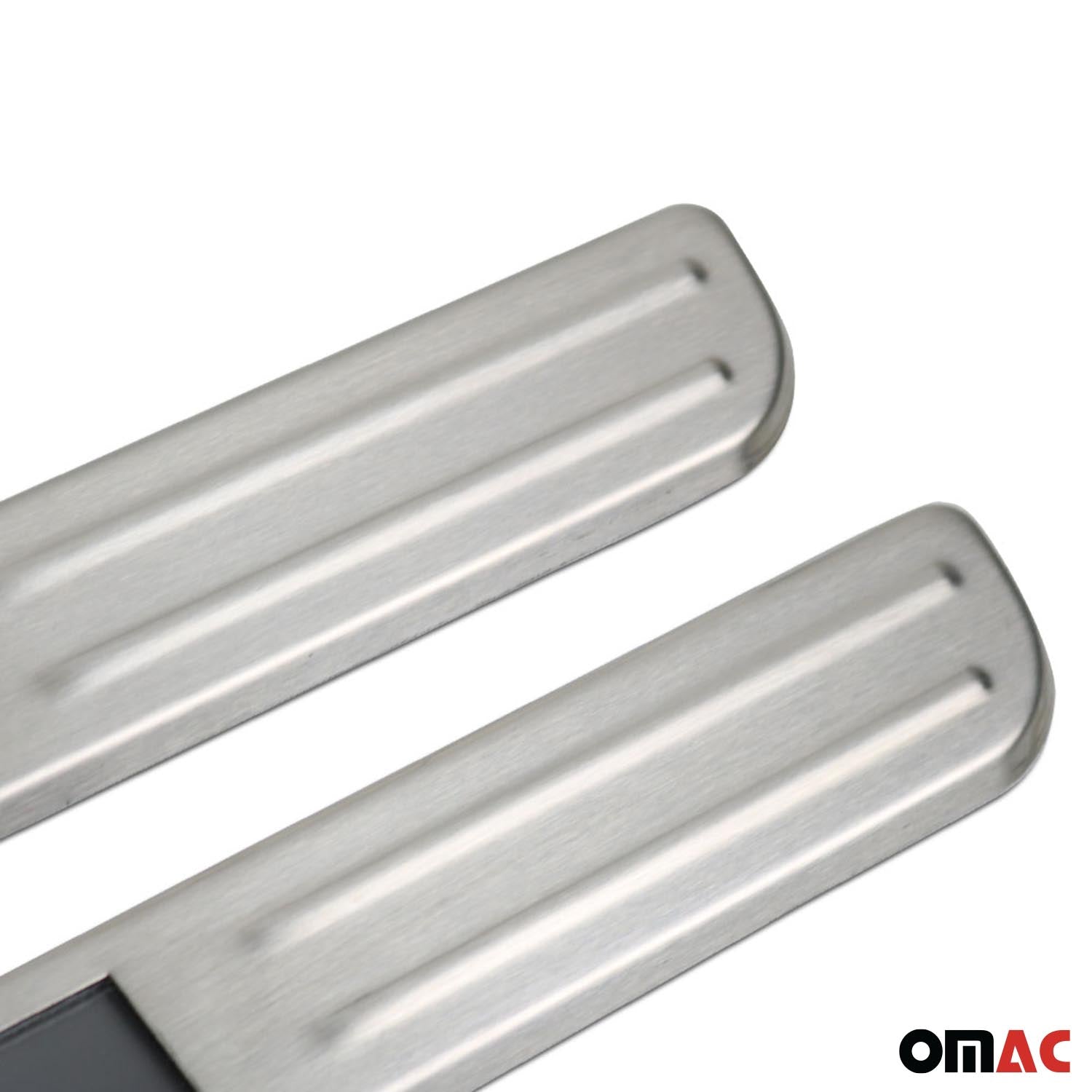 GMC Sierra Door Sill Scuff Plate Illuminated Sport Stainless Steel Silver 2 Pcs