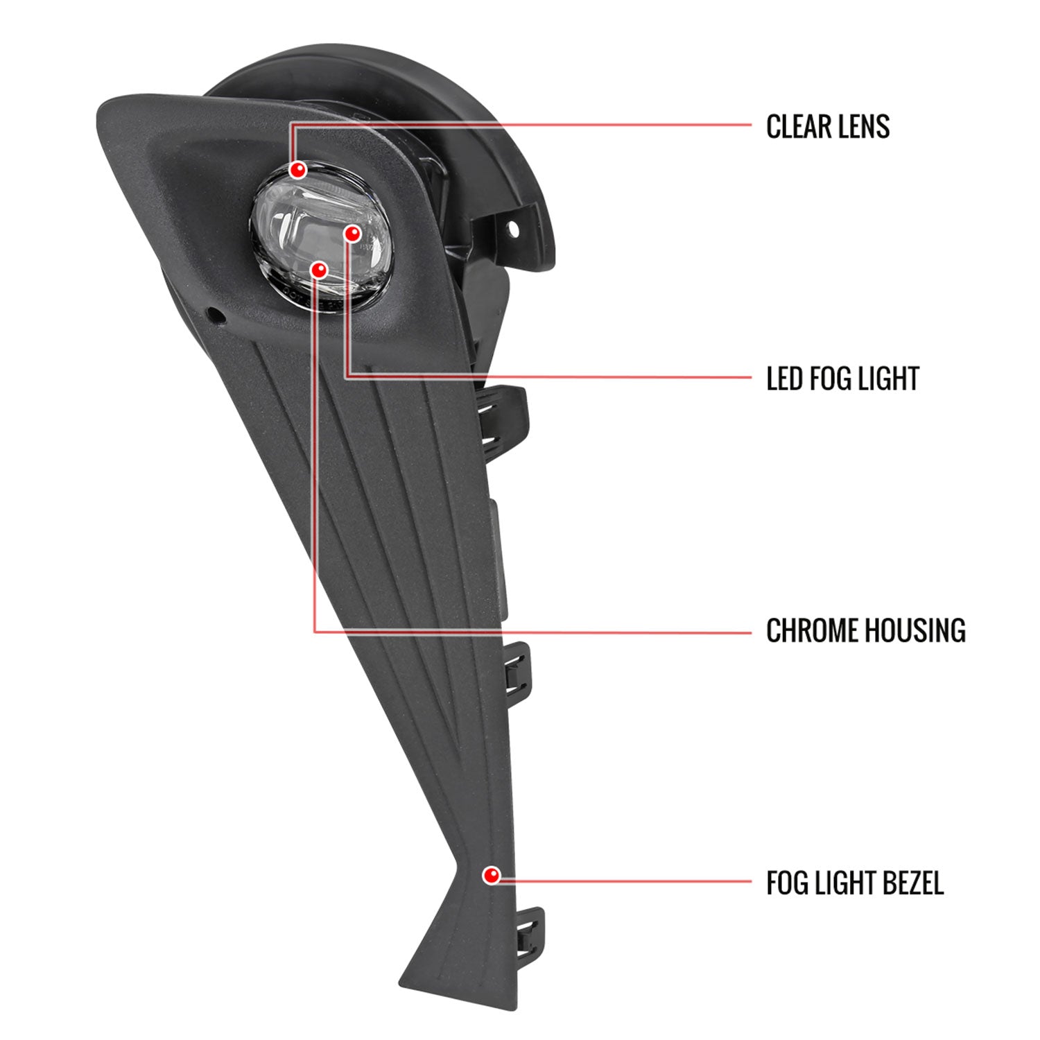 2020-2021 Toyota C-HR LED Fog Light Kit Chrome Housing/Clear Lens