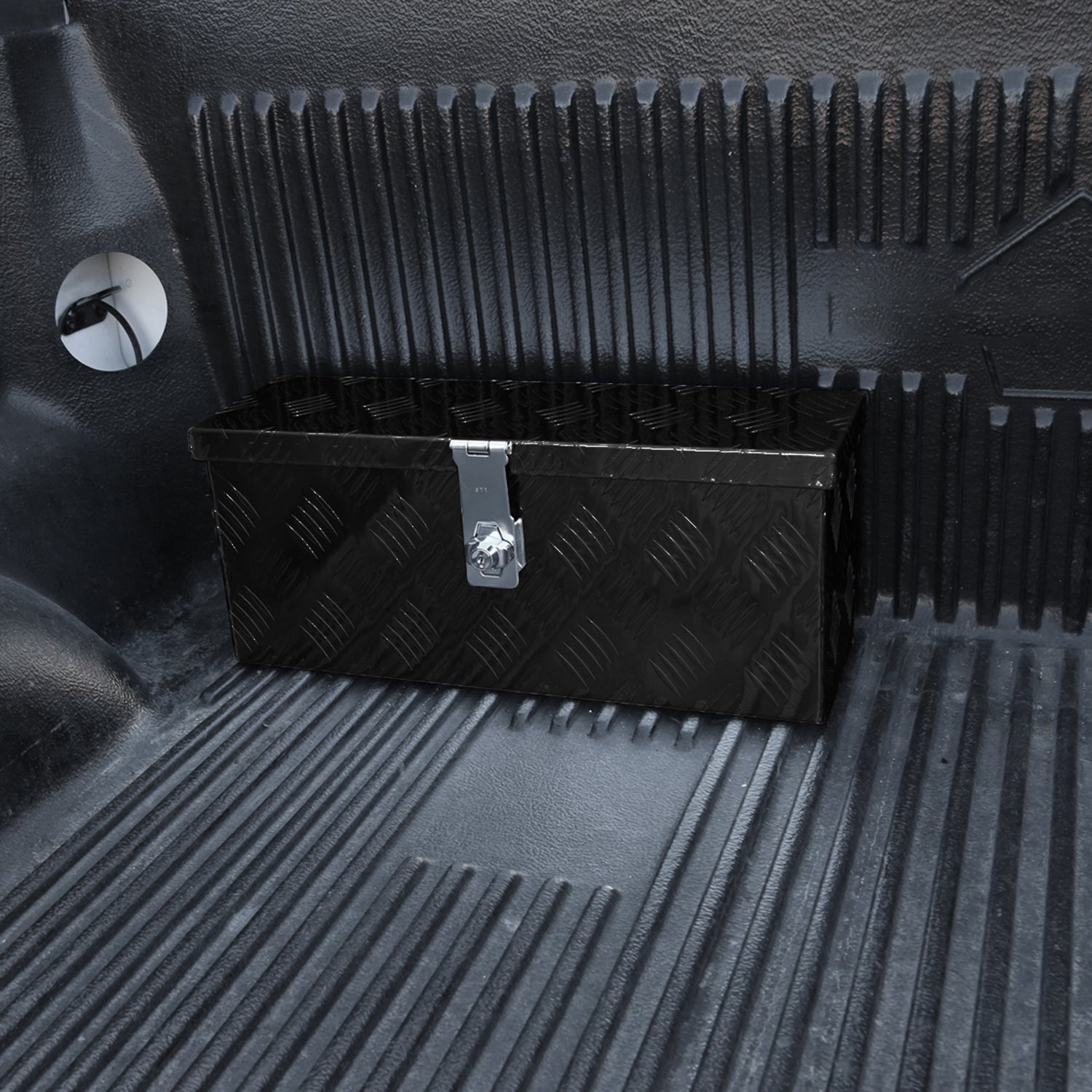 Universal 20" Heavy Duty Black Aluminum Truck Tool Box w/ Lock & Keys