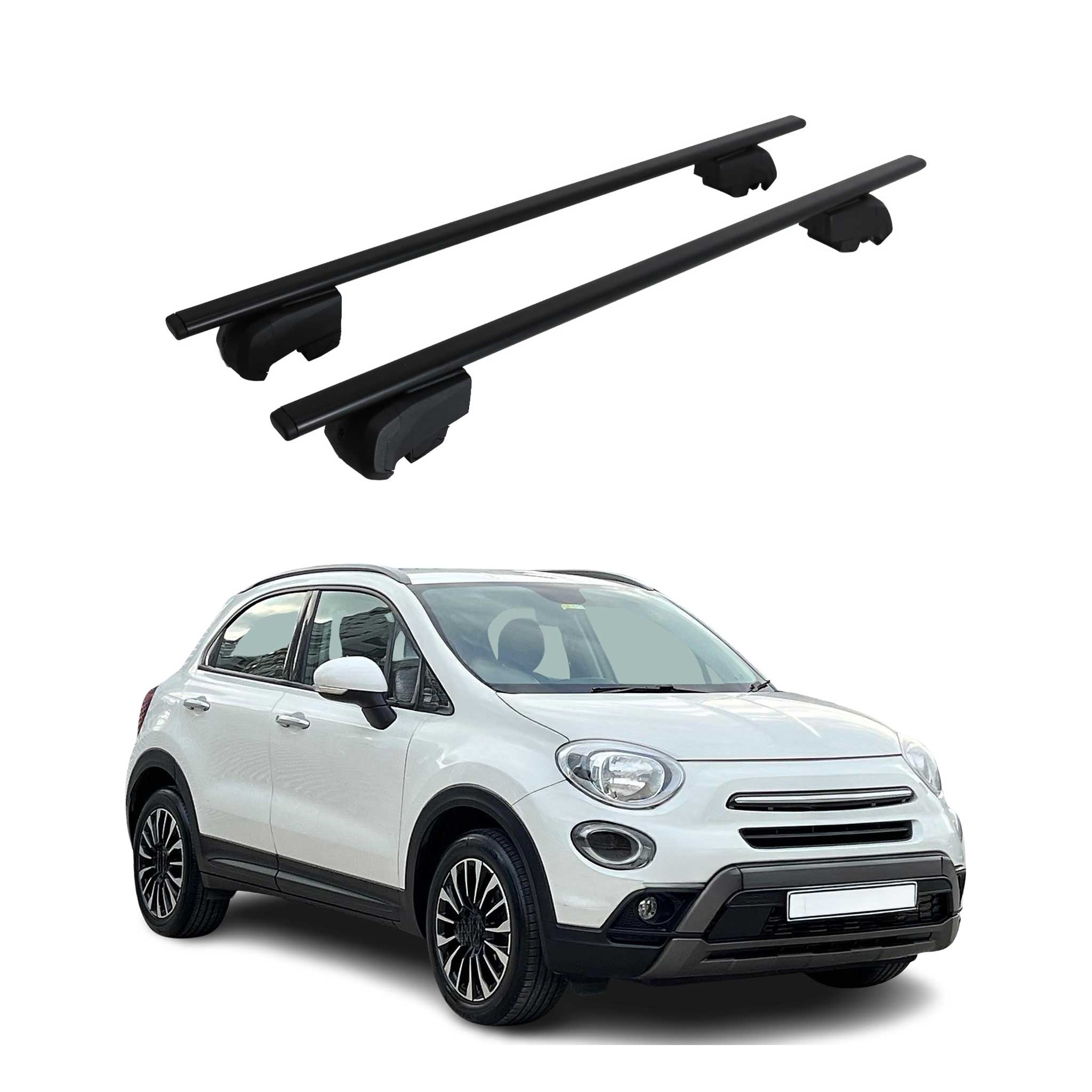 2016-2023 Fiat 500X Roof Rack Cross Bars Black