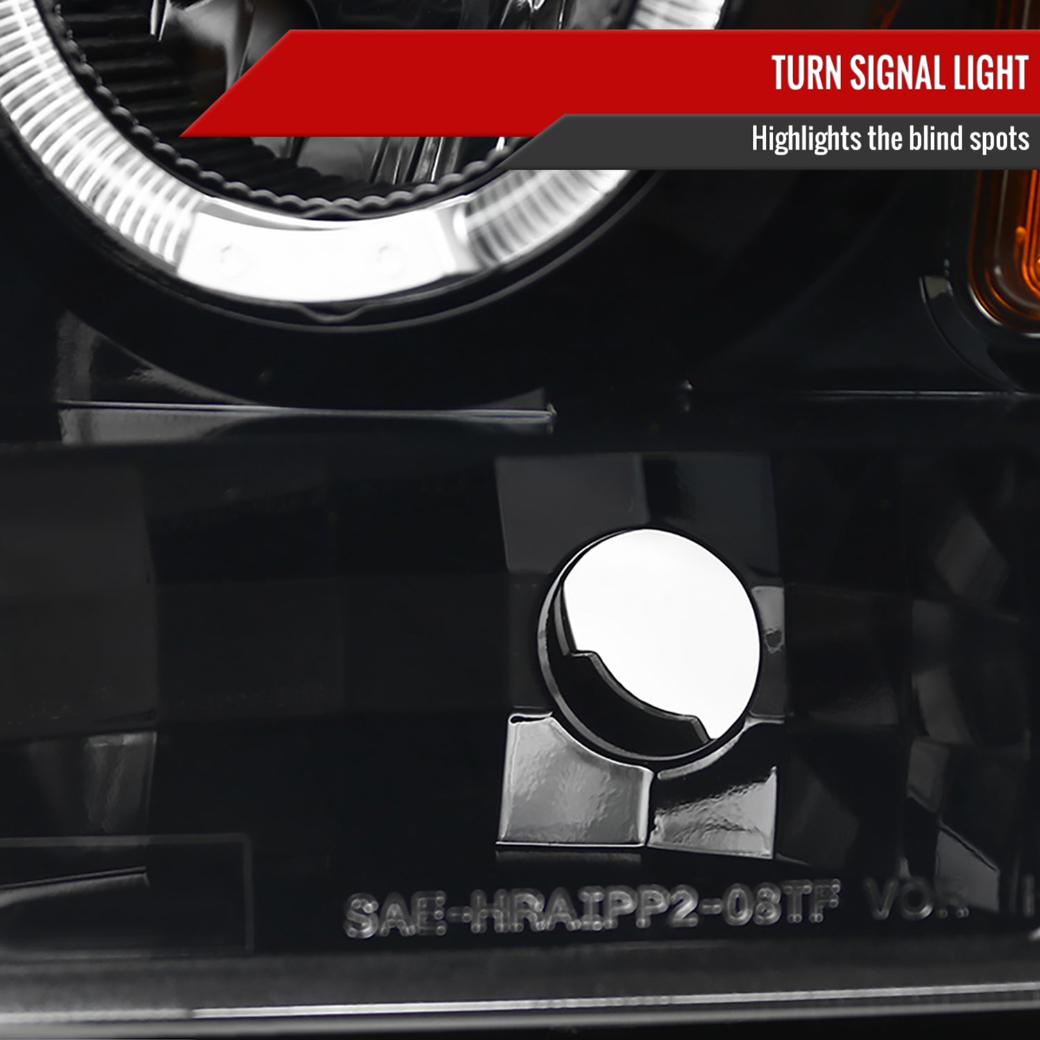 2008-2010 Ford F-250 F-350 F-450 SMD Dual Halo Projector Headlights Jet Black