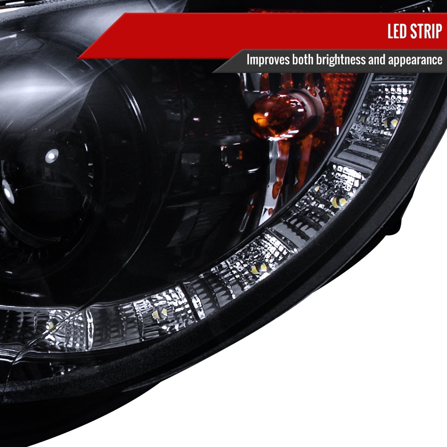 2006-2007 Subaru Impreza WRX/STI Projector Headlights LED Light Strip Smoke