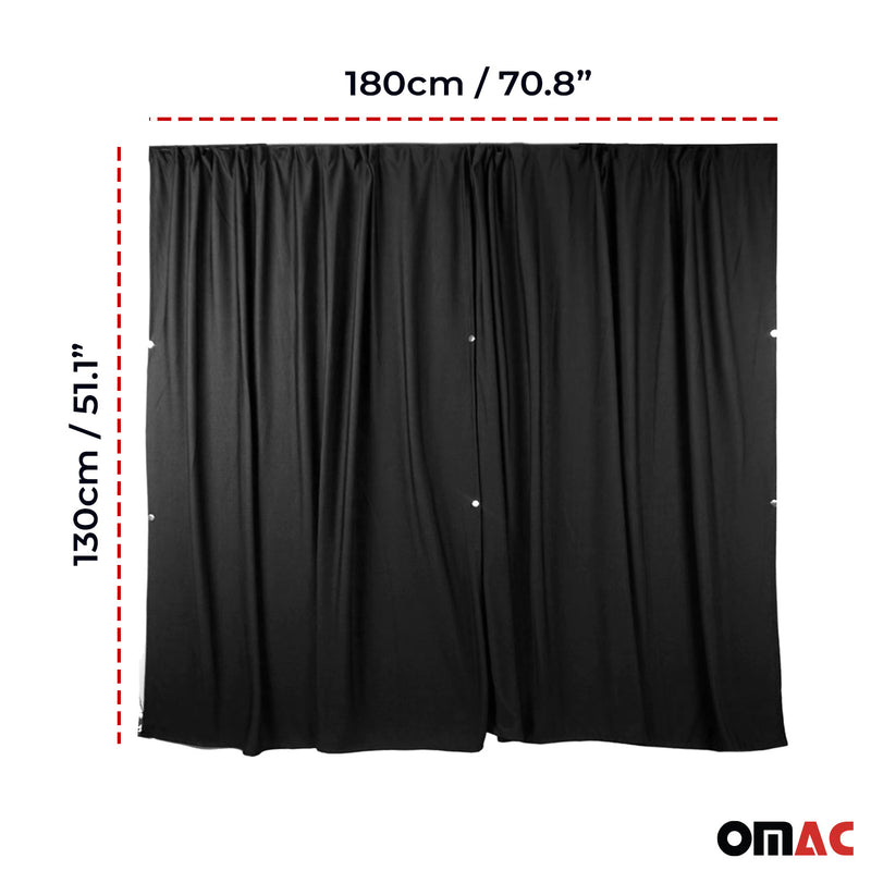 2016-2024 Mercedes Metris Cabin Divider Curtains Privacy Curtains Black 2 Curtains