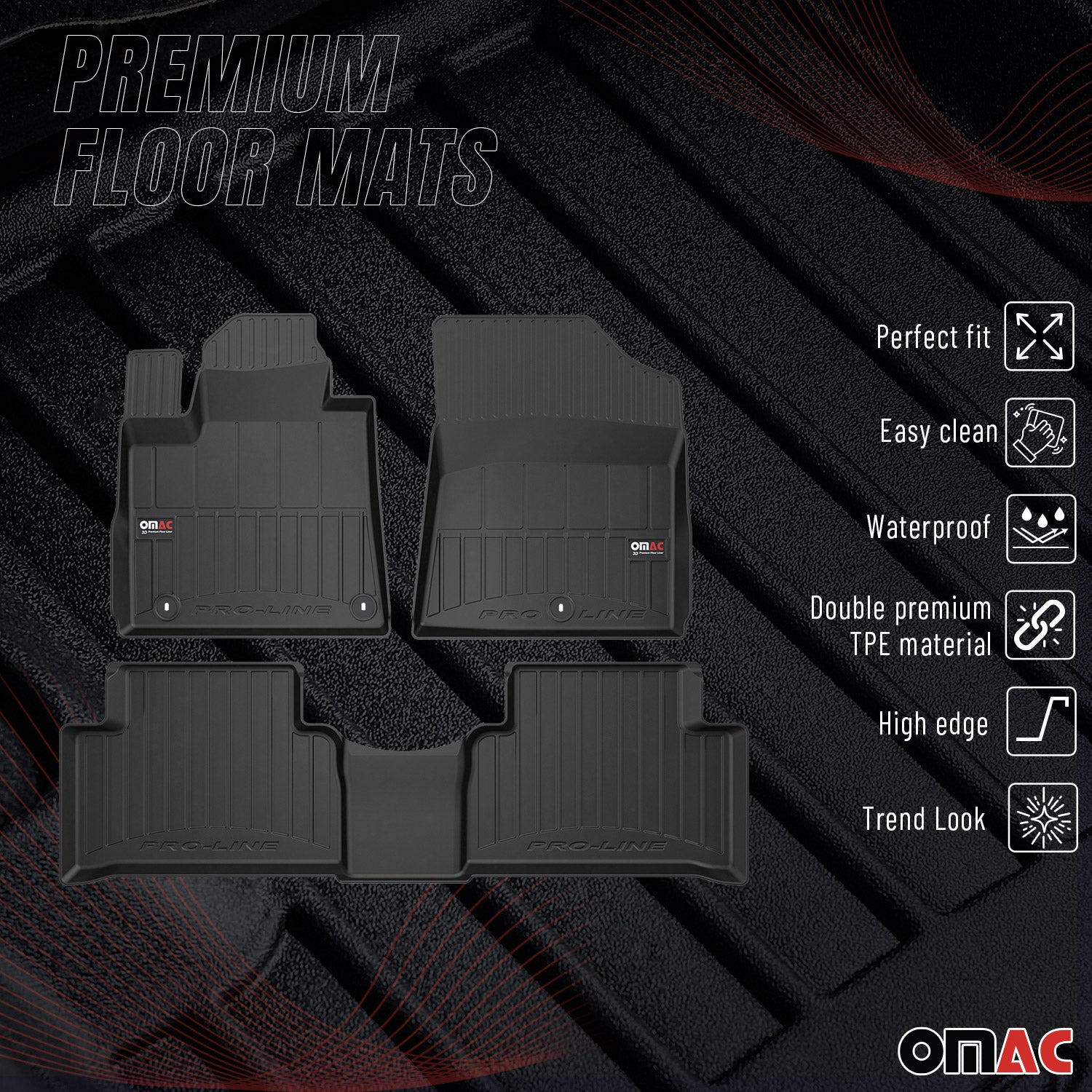 2021-2025 Kia Sorento Premium Floor Mats Liners Full Set All Weather Heavy Duty