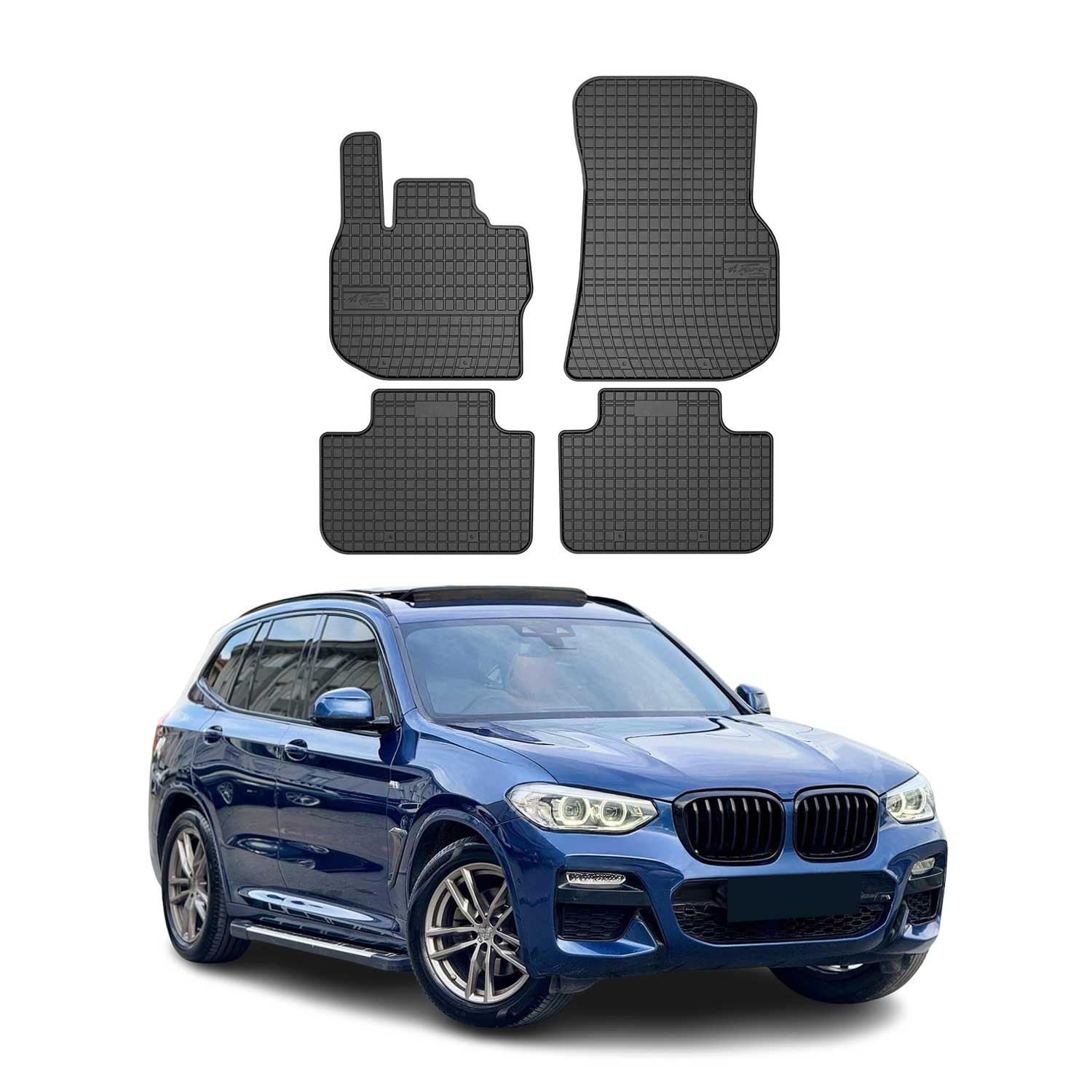 2018-2024 BMW X3 G01 Floor Mats Liners Full Set All Weather Rubber Black