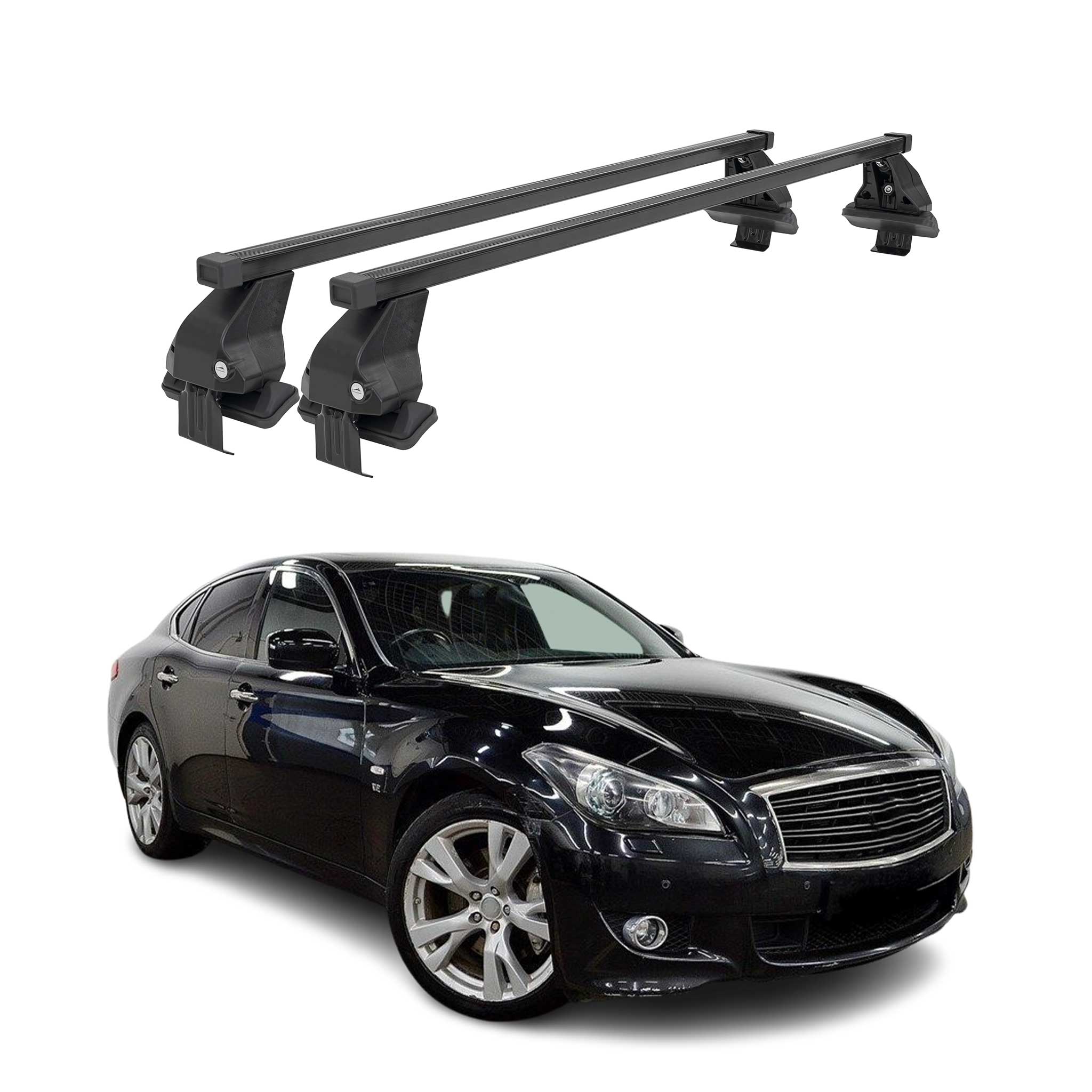 2014-2019 Infiniti Q70 Roof Rack Cross Bars Black