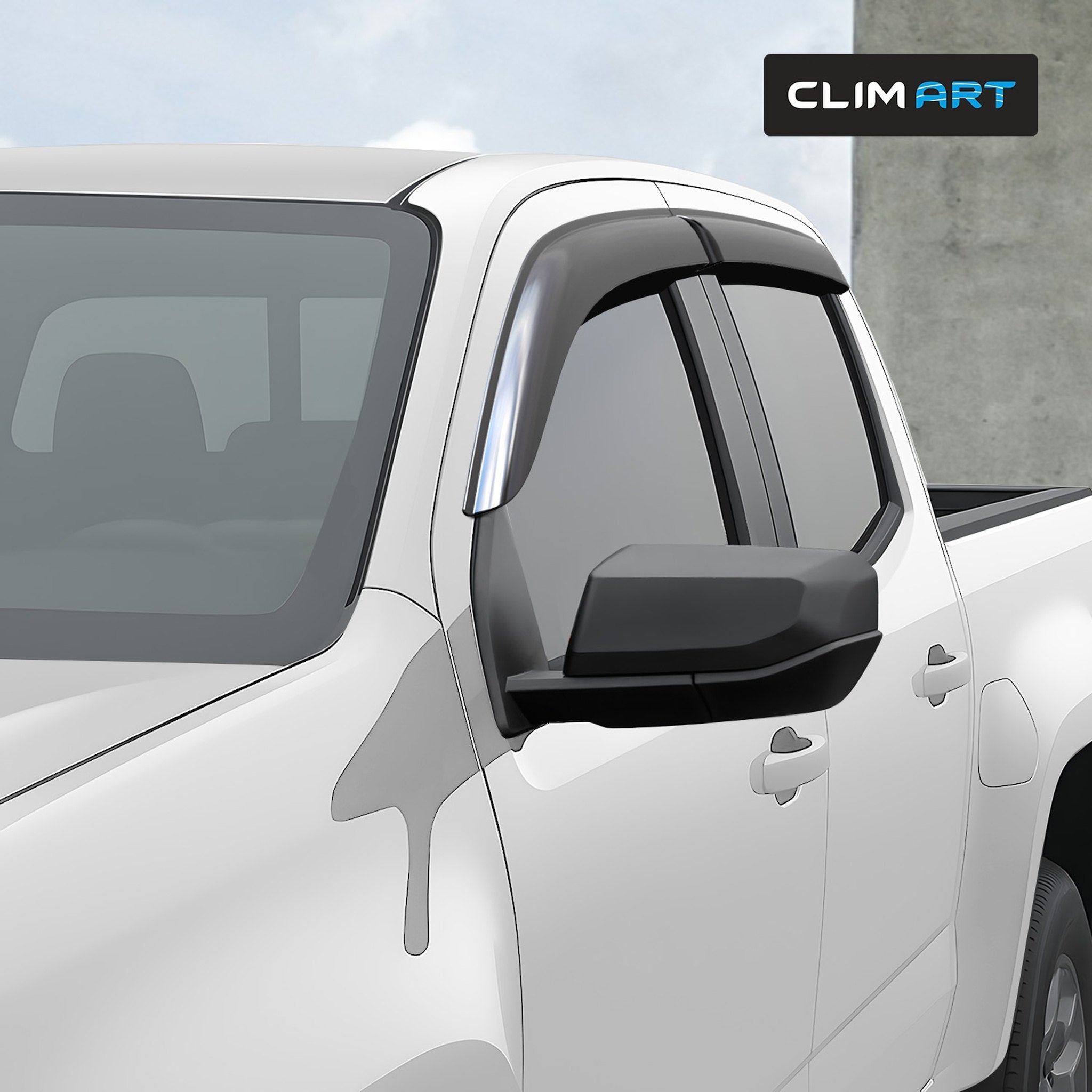 Clim Art Wind Deflectors for Chevrolet Colorado 2023-2026 Crew Cab Dark Smoke 4x