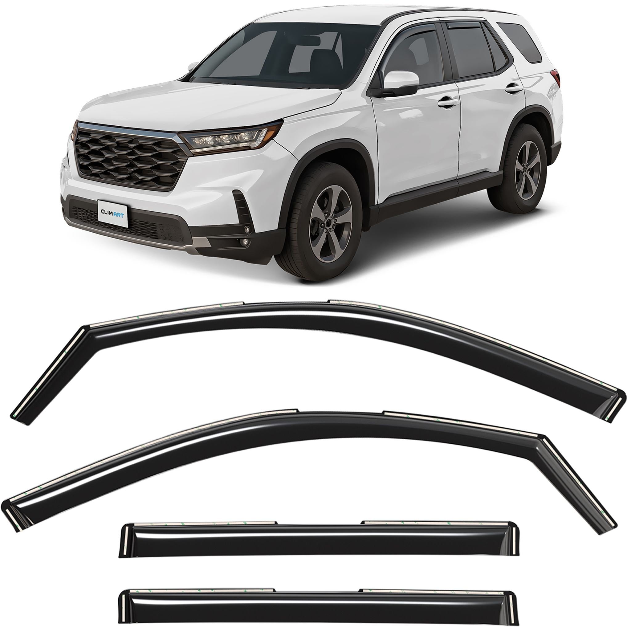 Clim Art Wind Deflectors for Honda Pilot 2023-2026 In-channel Dark Smoke 4Pcs