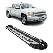 2007-2019 Chevy Silverado / GMC Sierra 1500 2500HD 3500HD CrewCab Running Boards Side Step Nerf Bars Alu Black Silver