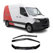 2019-2026 Mercedes Sprinter W907 910 Bug Shield Deflector & Window Visor Kit 3Pcs Smoke