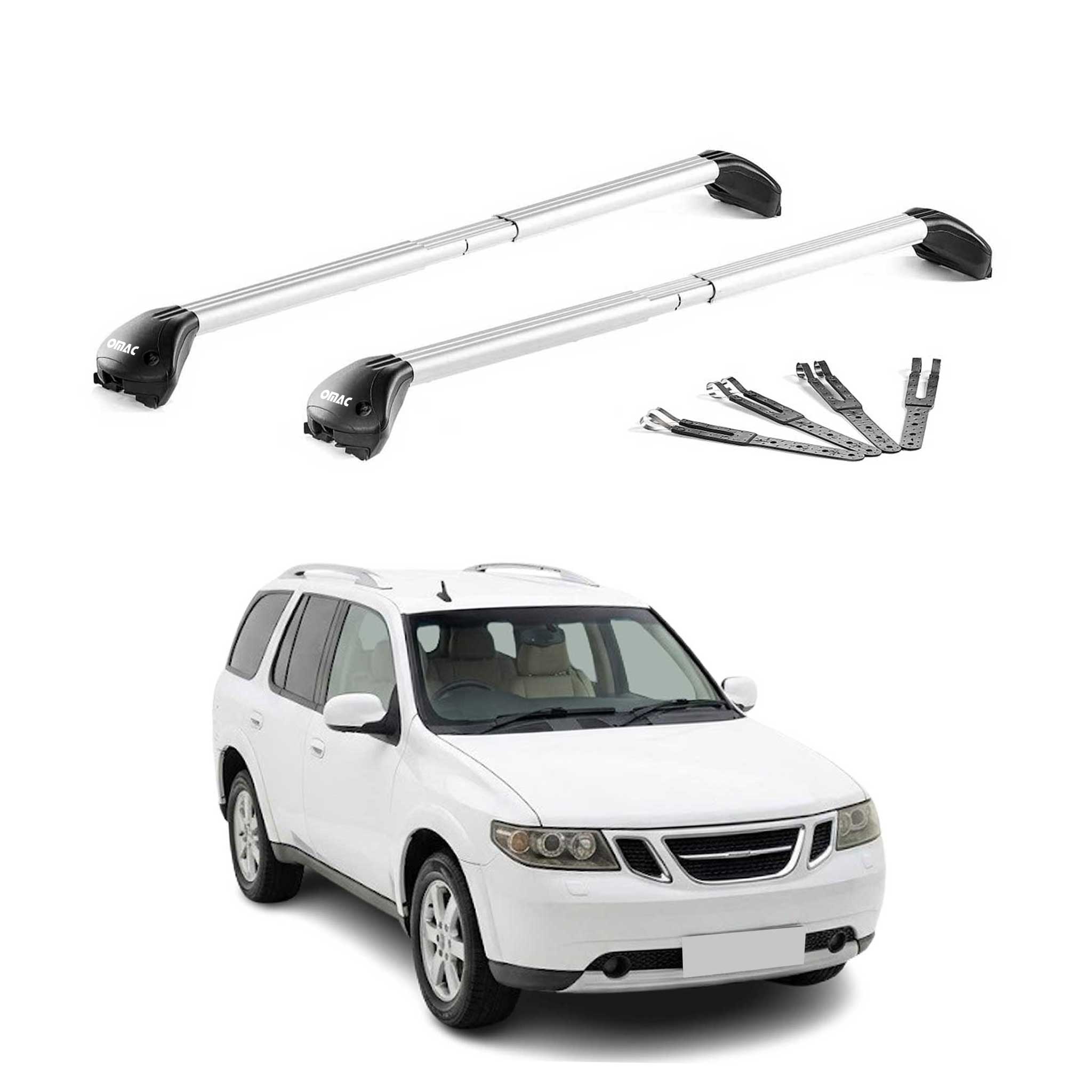 Roof Rack Cross Bars Luggage Carrier for Saab 9‑7X 2005-2009 Aluminium Silver