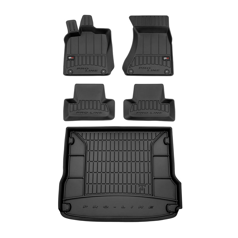 OMAC Premium Floor Mats & Cargo Liners for Audi Q5 2009-2017 Rubber Black 5 Pcs