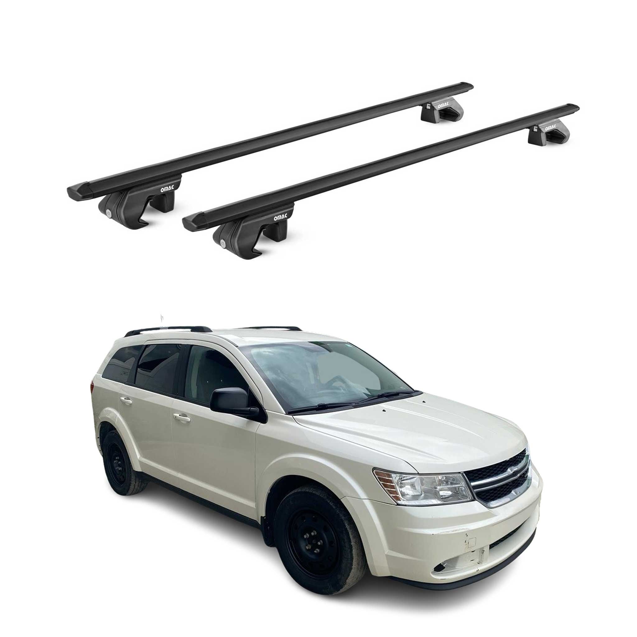 2009-2020 Dodge Journey Roof Rack Cross Bars Black Carrier 2 Pcs