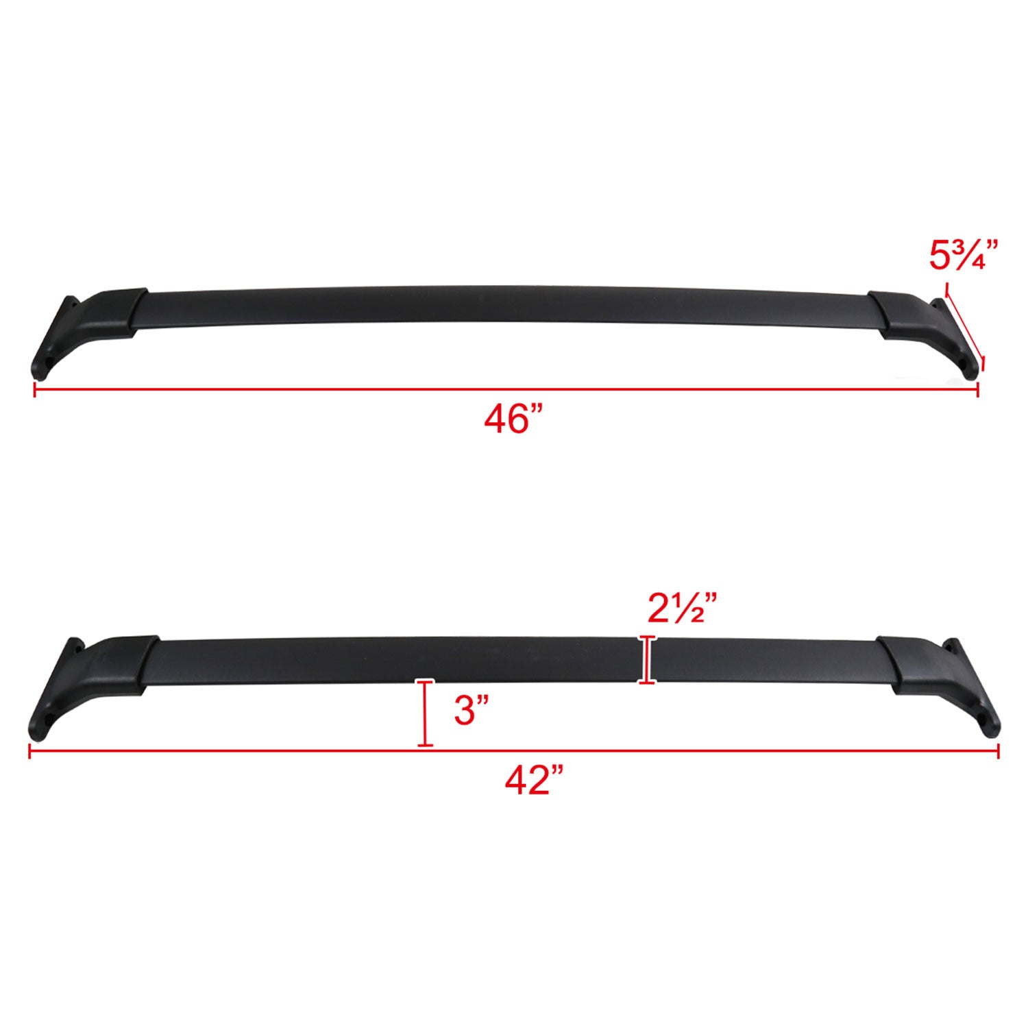 2011-2015 Honda Odyssey Roof Rack Cross Bars Aluminum Black