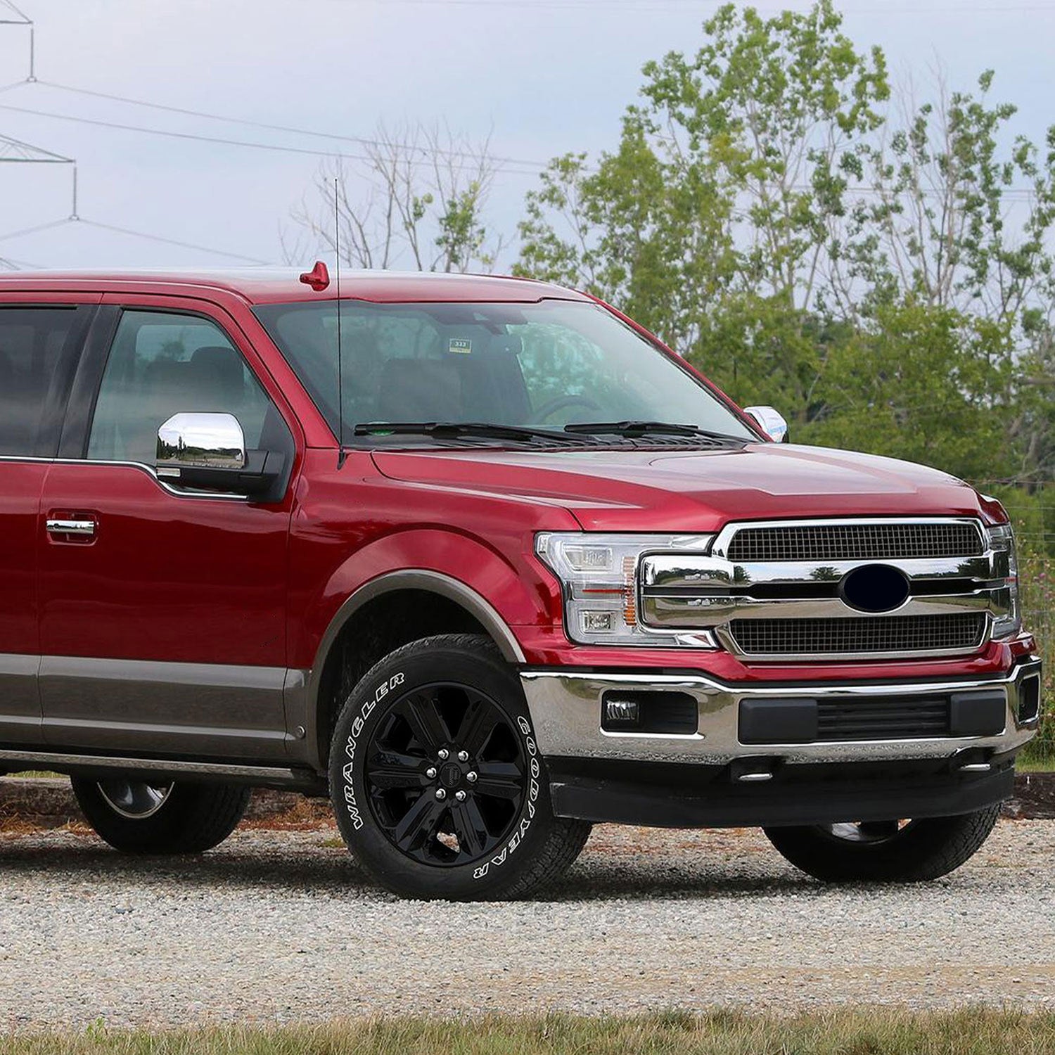 2015-2020 Ford F-150 Wheel Cover Hubcaps Set Gloss Black 8Pcs ABS Plastic