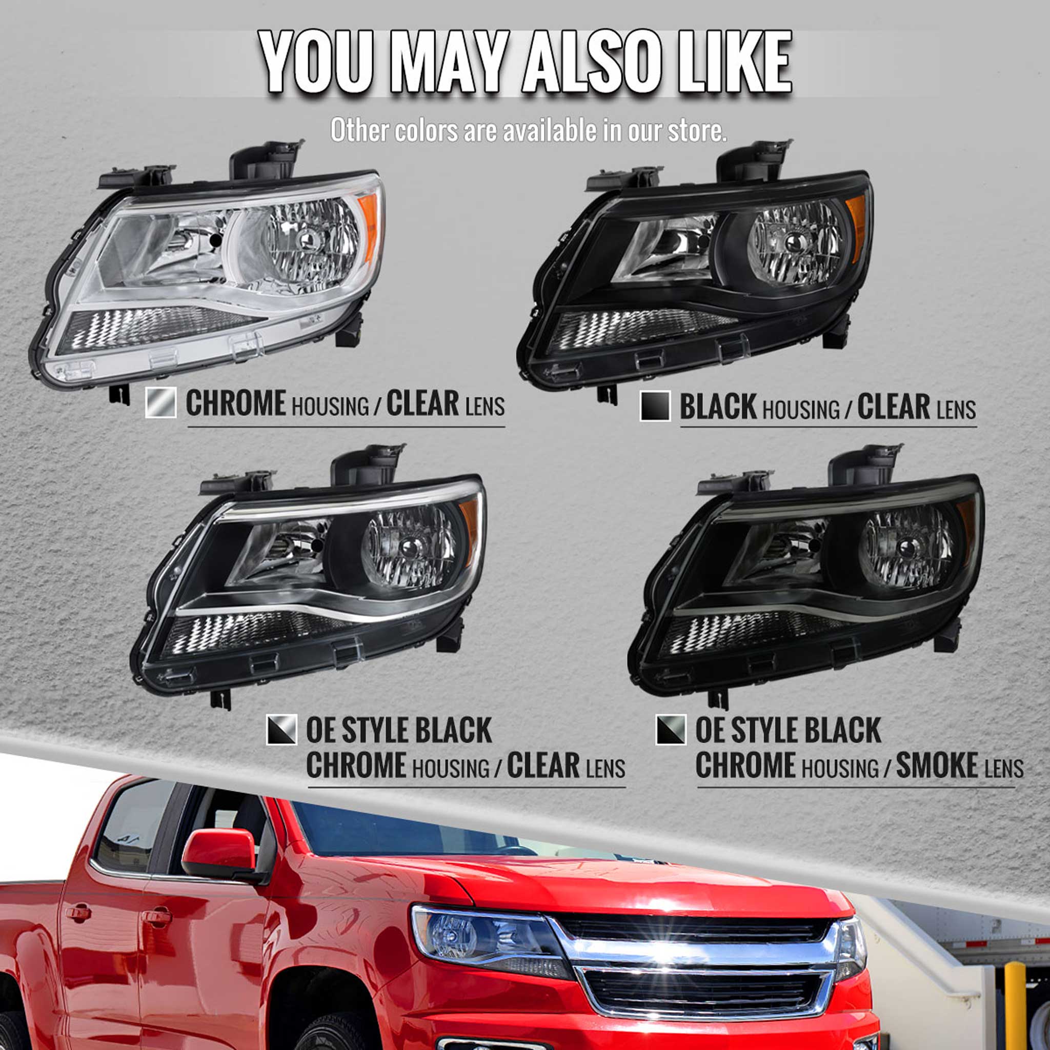 For Chevrolet Colorado 2015-2022 Factory Style Headlights (Black Housing / Smoked Lens)