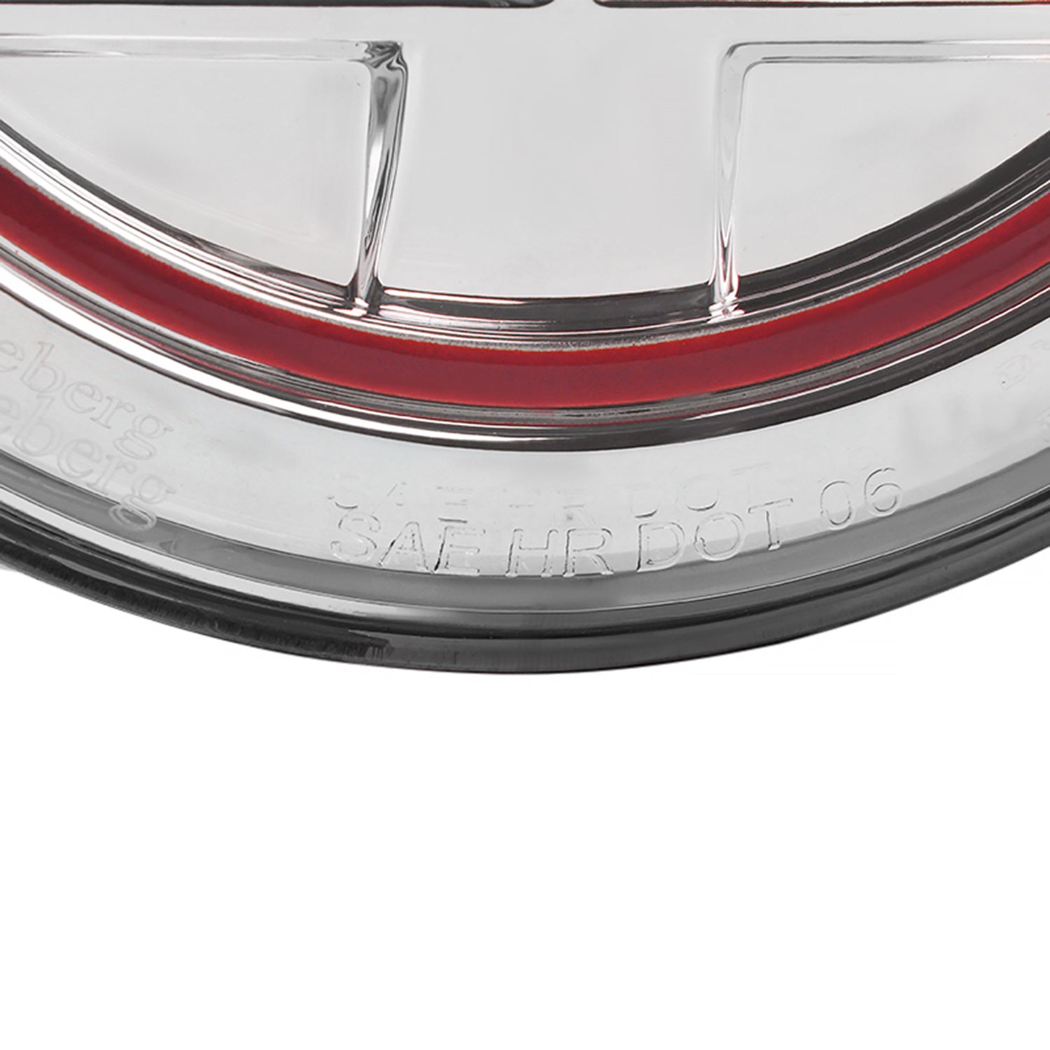 Universal 7" Cree LED Red Rim Projector Headlight - 1PC Chrome/Clear Lens