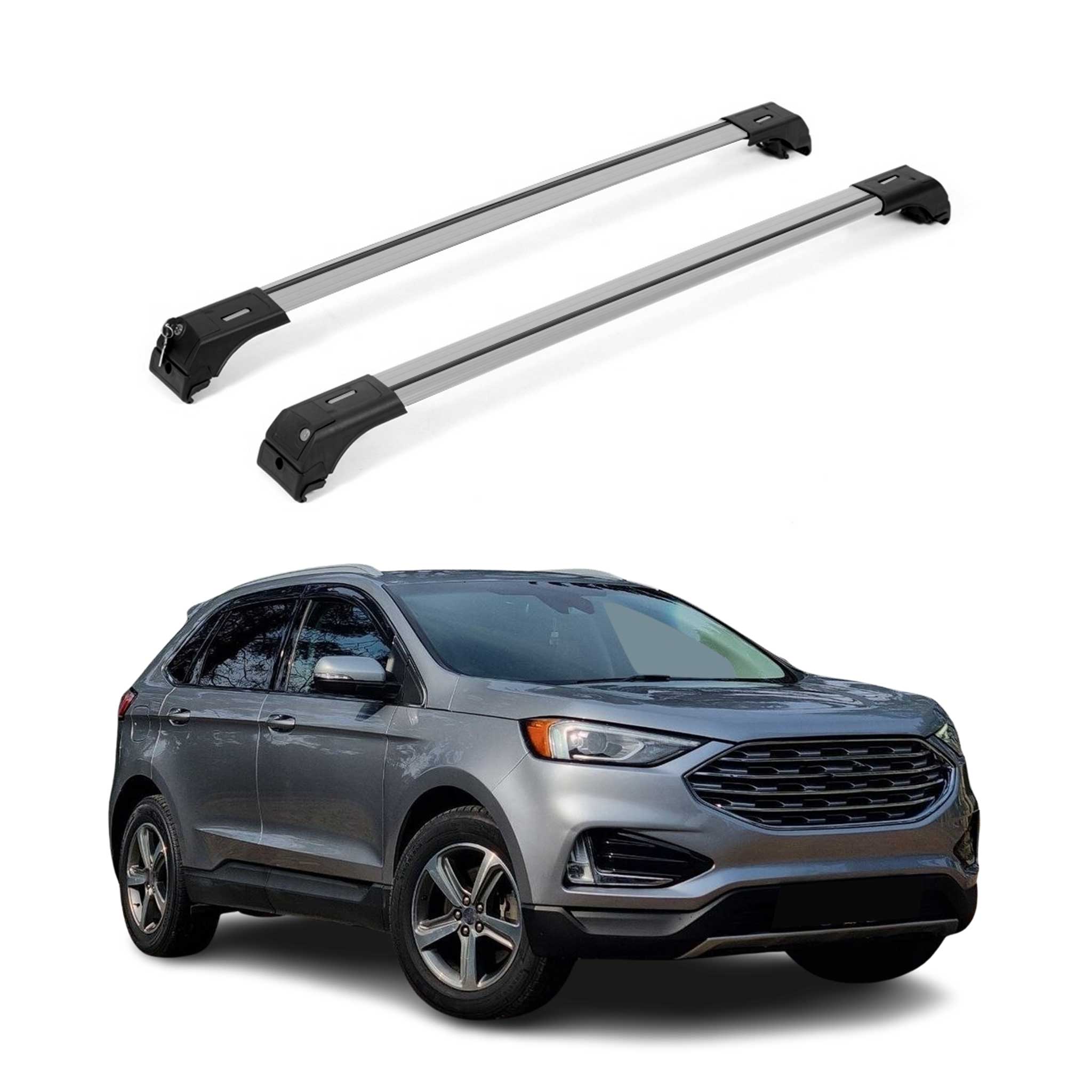2015-2019 Ford Edge Roof Rack Cross Bars Silver