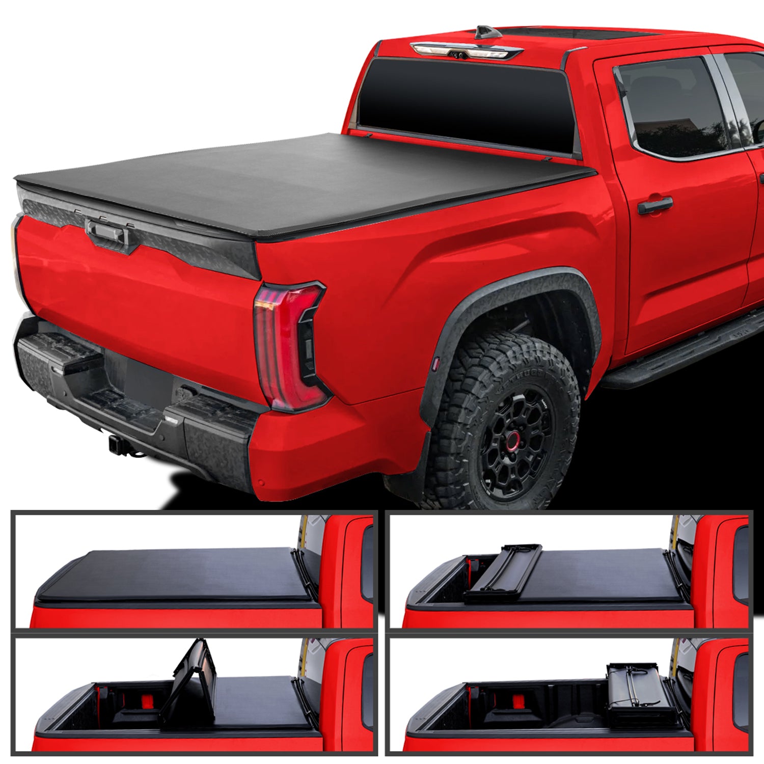 2022-2024 Toyota Tundra 6'6" Truck Bed Soft Quad-Fold Tonneau Cover