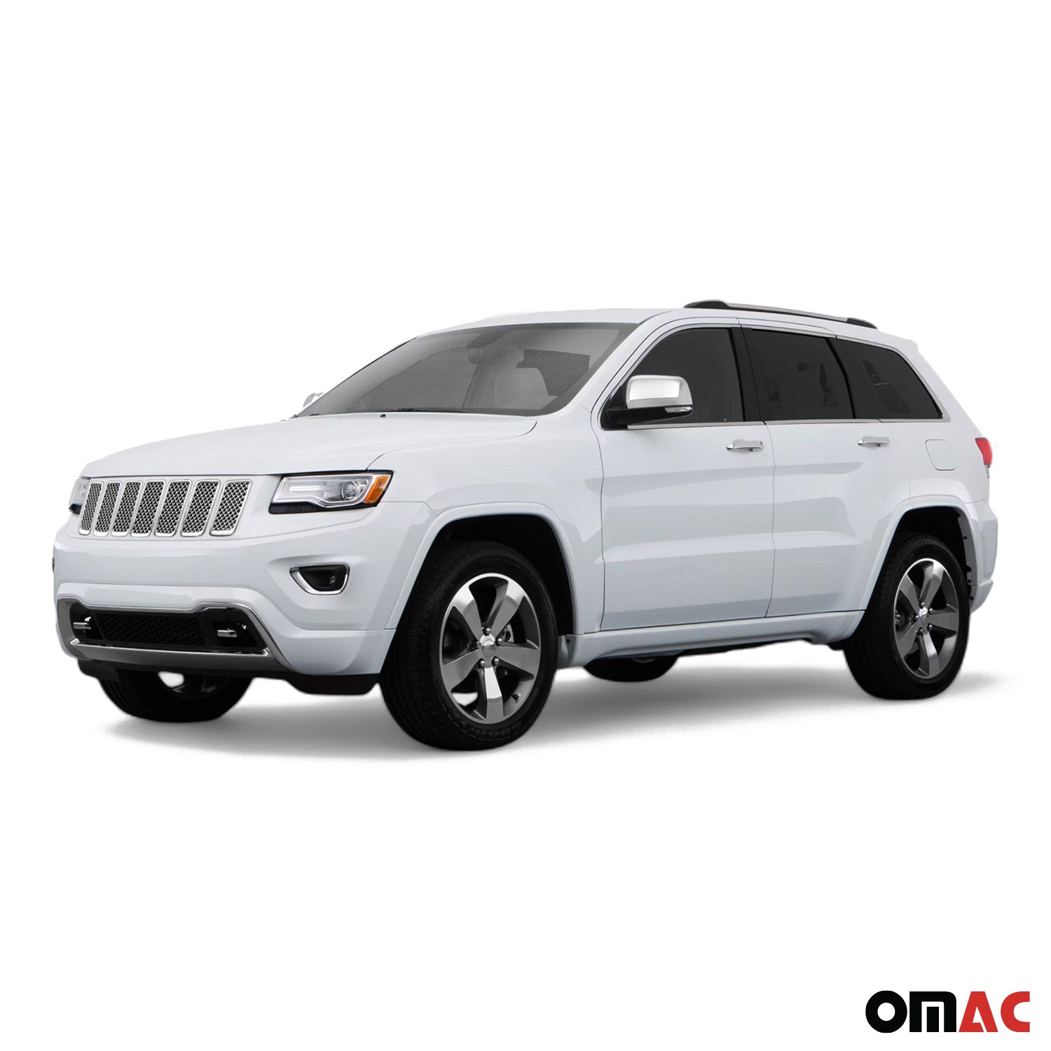 2014-2016 Jeep Grand Cherokee Grille Overlay Chrome 7Pcs ABS Plastic