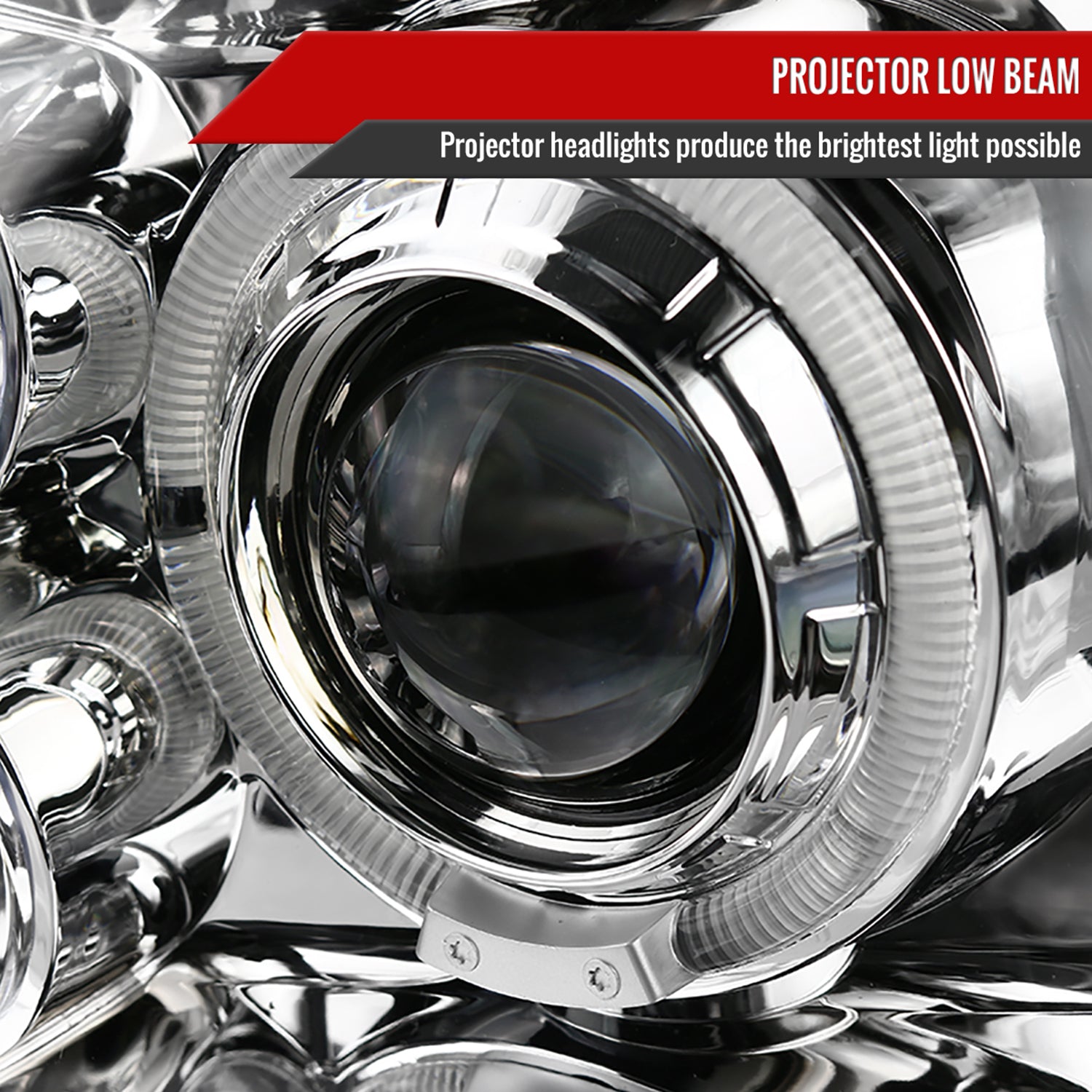 1993-1998 VW Golf Mk3/Cabrio Dual Halo Projector Headlights Chrome/Clear