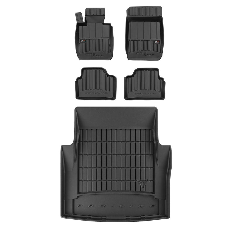 2005-2012 BMW 3 Series E90 Sedan Premium Floor Mats & Cargo Liner Full Set All Weather Heavy Duty