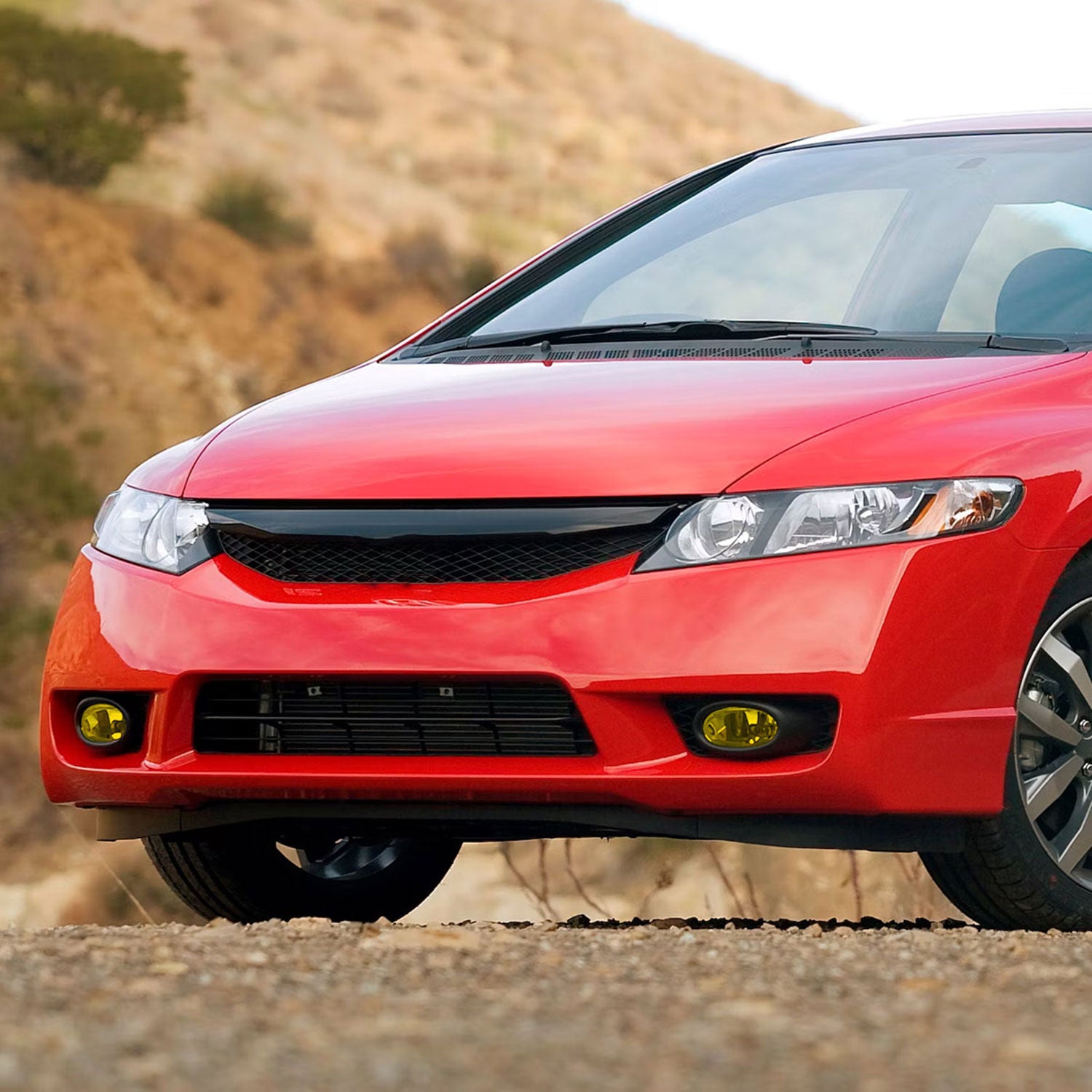 2009-2011 Honda Civic Sedan H11 Fog Lights Kit Chrome Housing/Yellow Lens