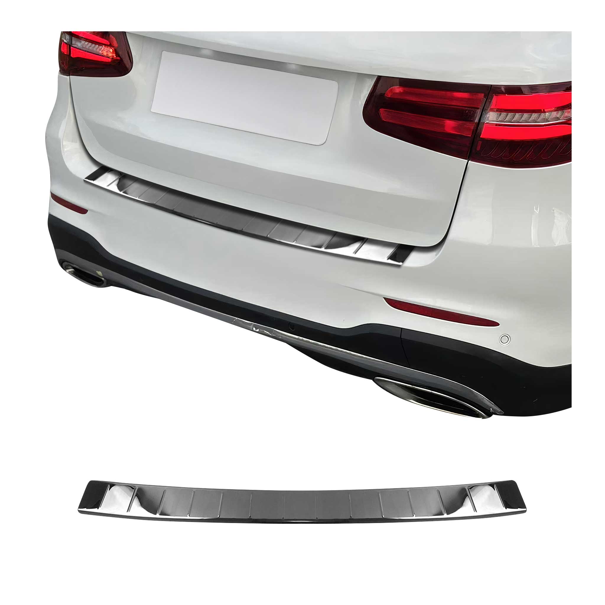 2016-2022 Mercedes GLC Class X253 Rear Bumper Sill Cover Guard Stainless Steel Dark