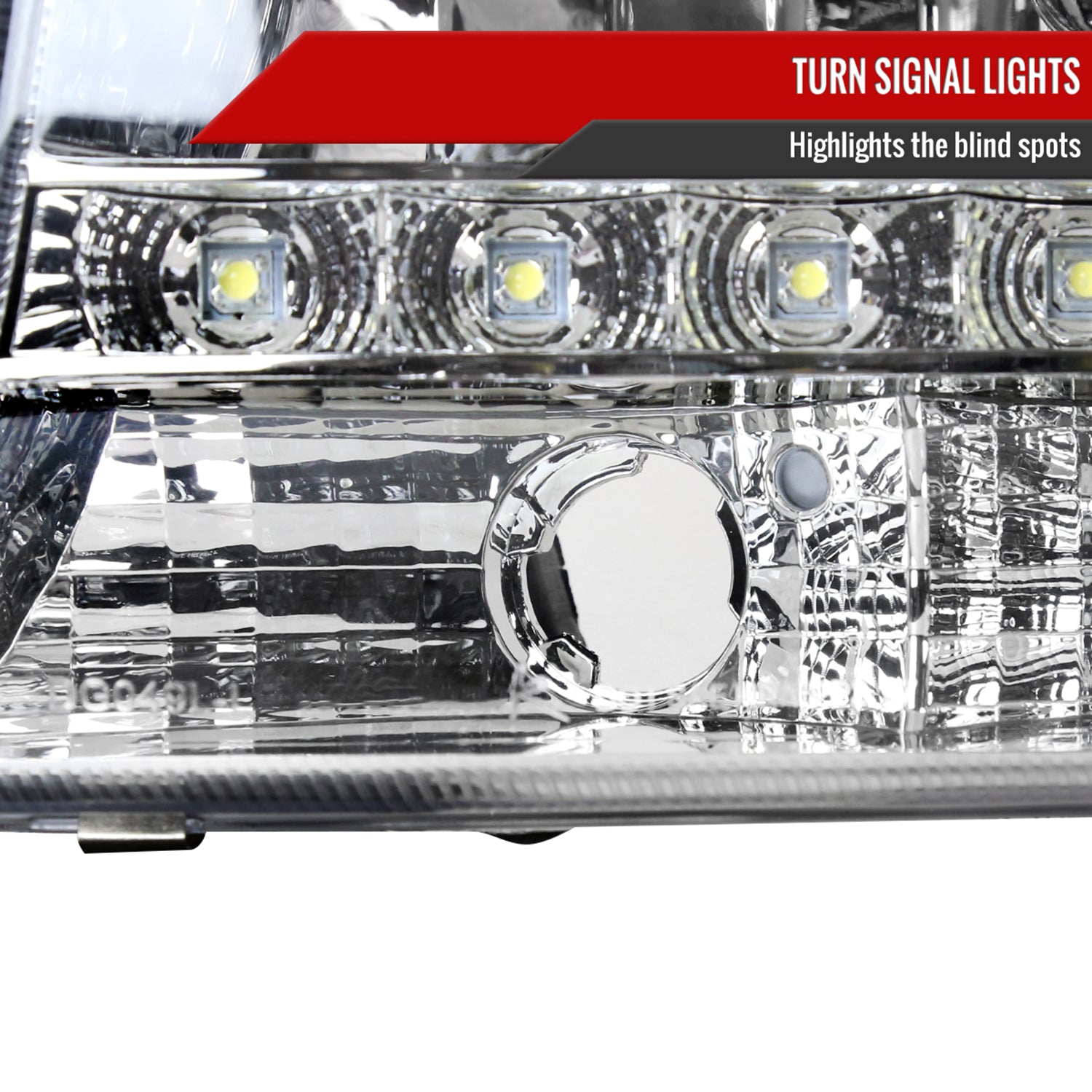 1997-2004 Dodge Dakota/ Durango LED Light Factory Crystal Headlights Chrome