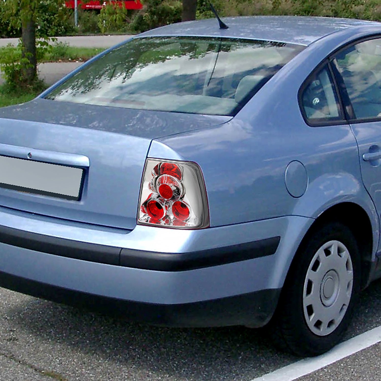 1998-2001 VW Passat Sedan Tail Lights Chrome Housing/Clear Lens