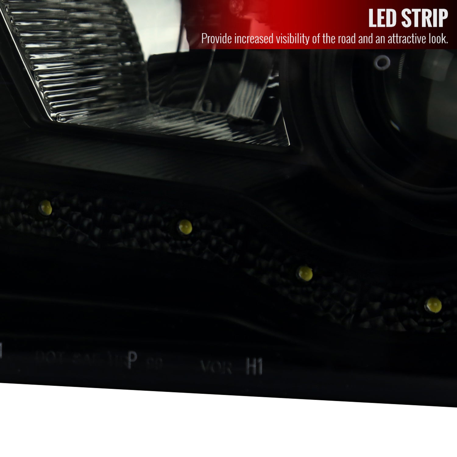 1999-2004 Ford F-250/350/450/550/Excursion Projector Headlights SMD LED Black