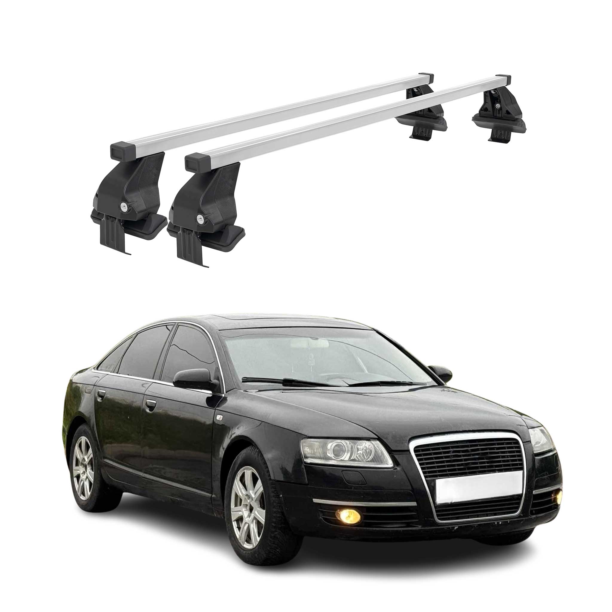 2005-2011 Audi A6 Sedan Roof Rack Cross Bars Silver
