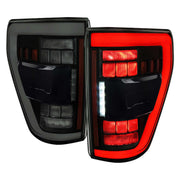 For Ford F-150 2021-2023 Ful LED Tail Light Black Housing Smoked Lens