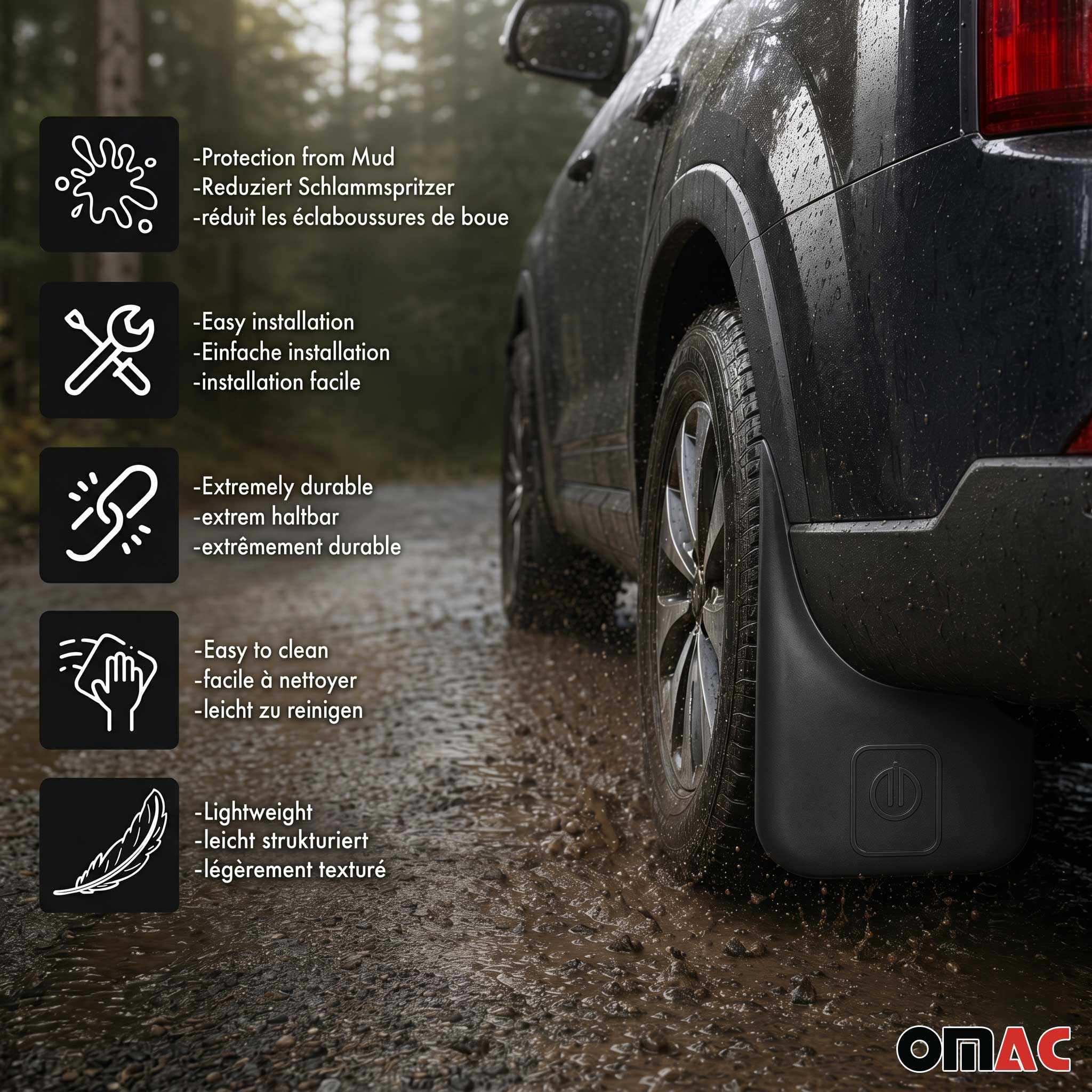 2012-2015 Chevrolet Captiva Sport Mud Guards Splash Mud Flaps Black 4 Pcs