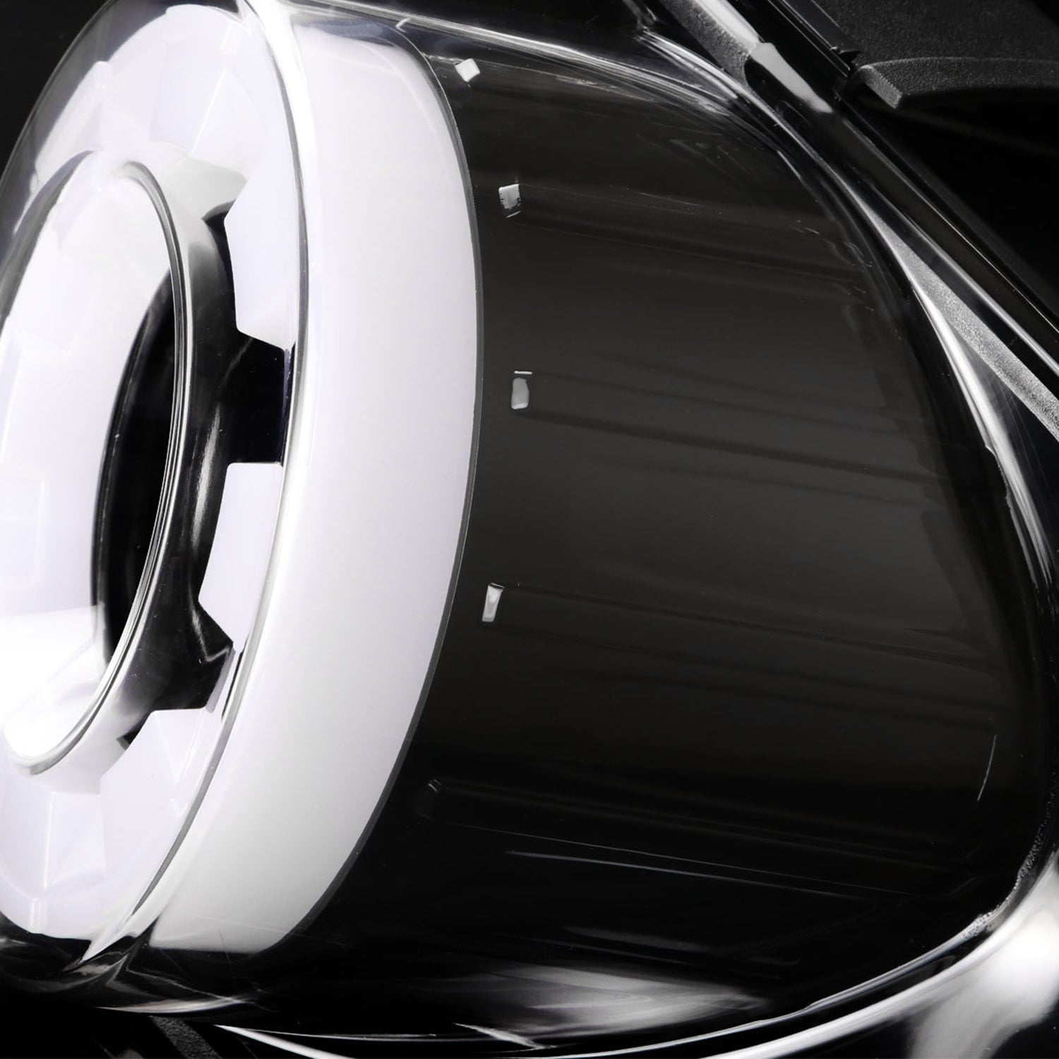 2015-2022 Ford Mustang White LED Bar Tail Lights Glossy Black