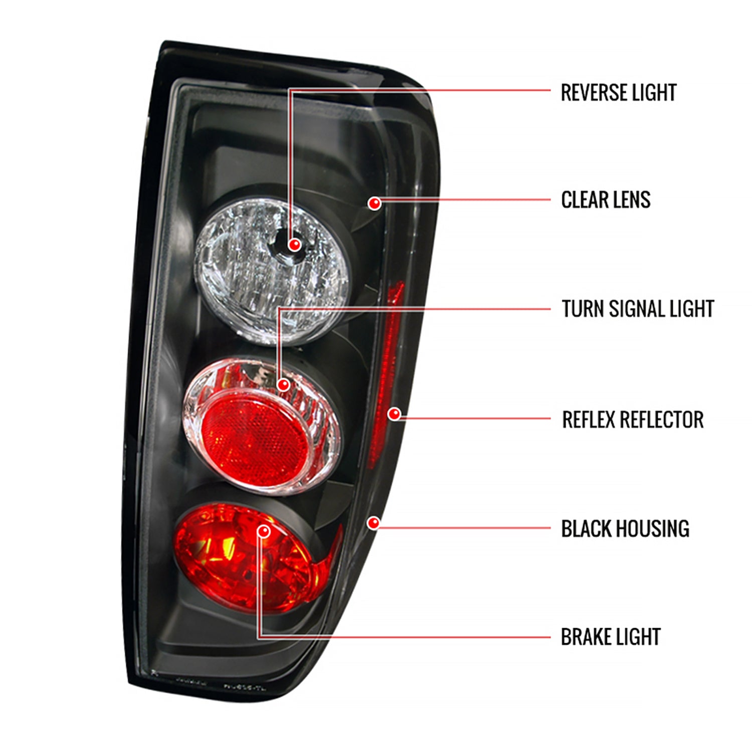 2005-2014 Nissan Frontier/ 2009-2012 Suzuki Equator Tail Lights Matt Black/Clear