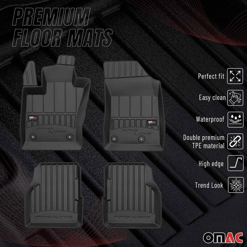 2017-2024 Jeep Compass Premium Floor Mats Liners Full Set All Weather Heavy Duty