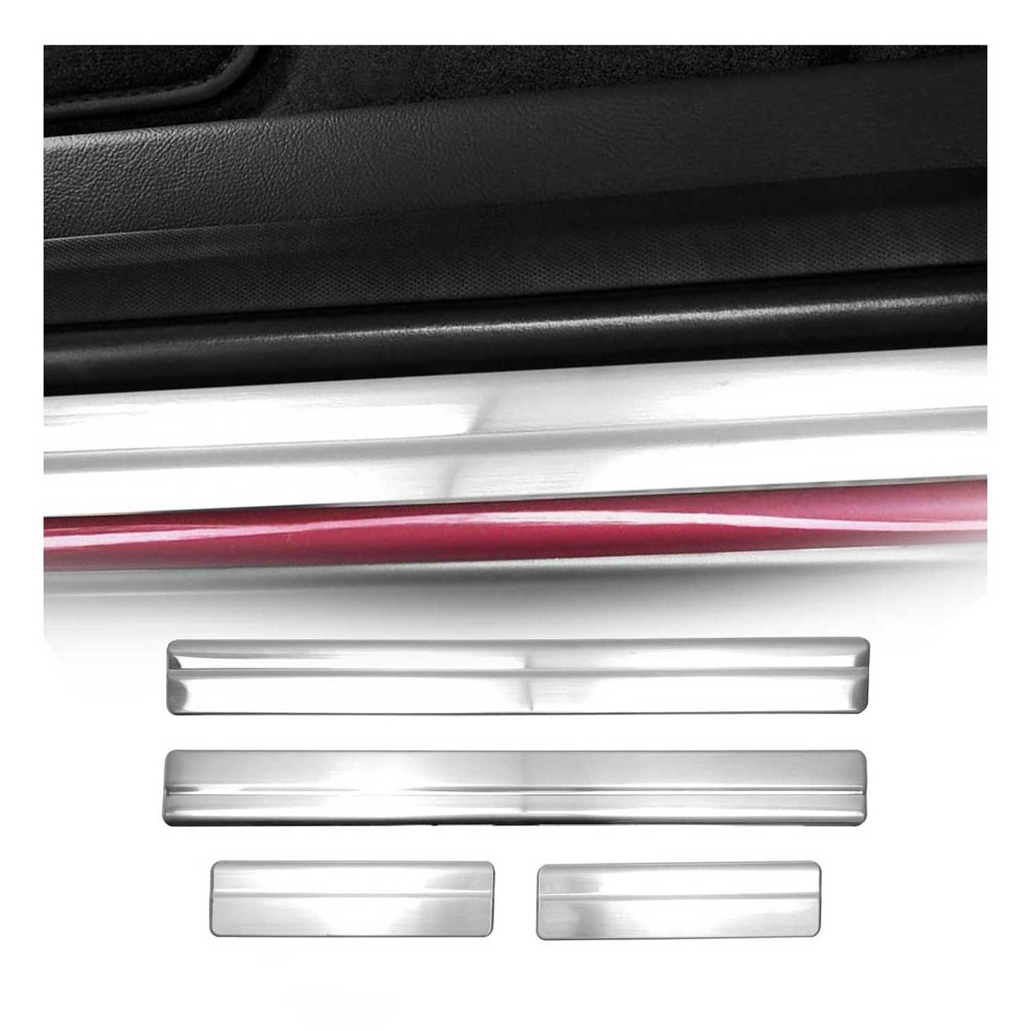 2012-2018 Ford Focus Door Sill Scuff Plate Scratch Protector Stainless Steel Silver