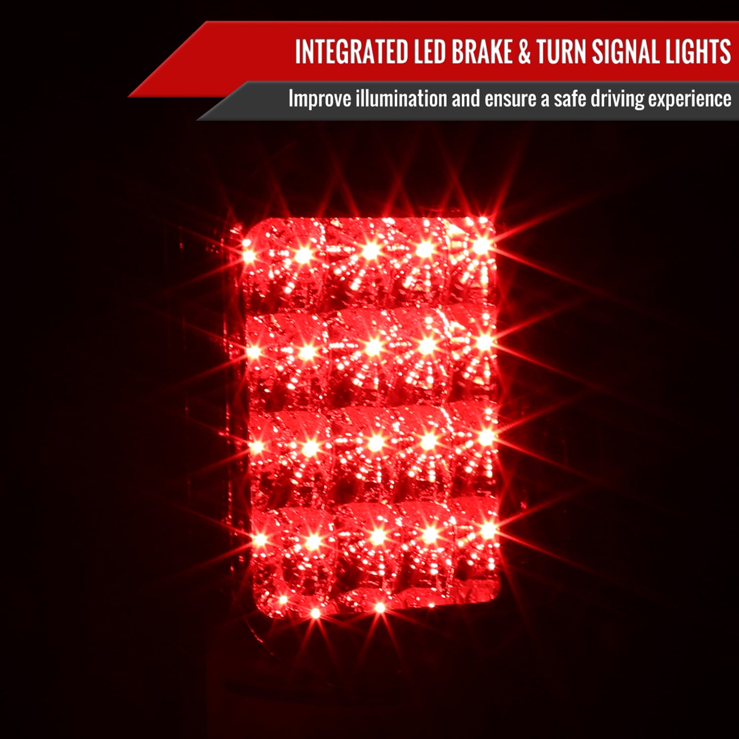 2005-2015 Nissan Armada LED Tail Lights Chrome Housing/Red Clear Lens