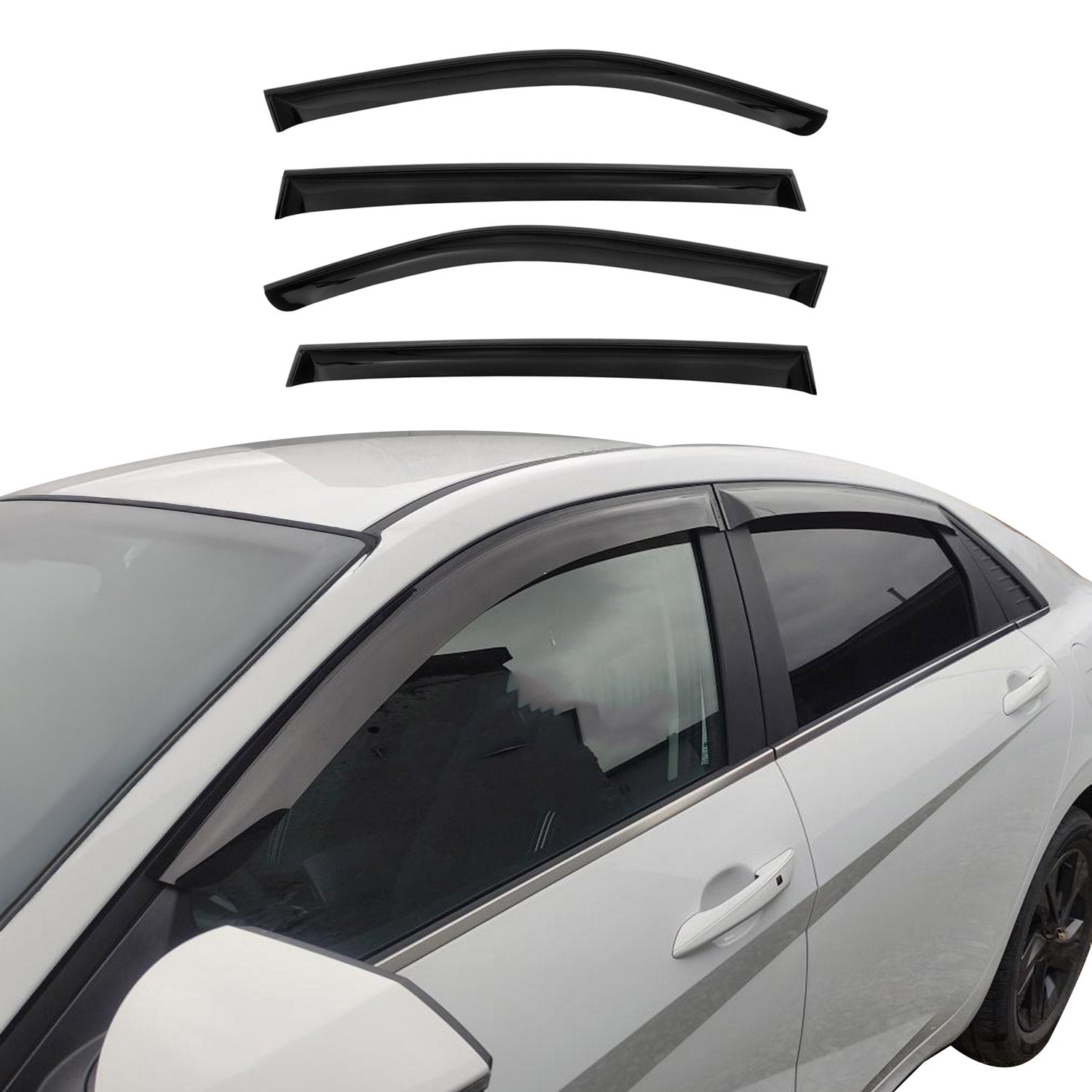 2006-2011 Honda Civic Hatchback Window Visor Vent Rain Deflector 4Pcs Smoke