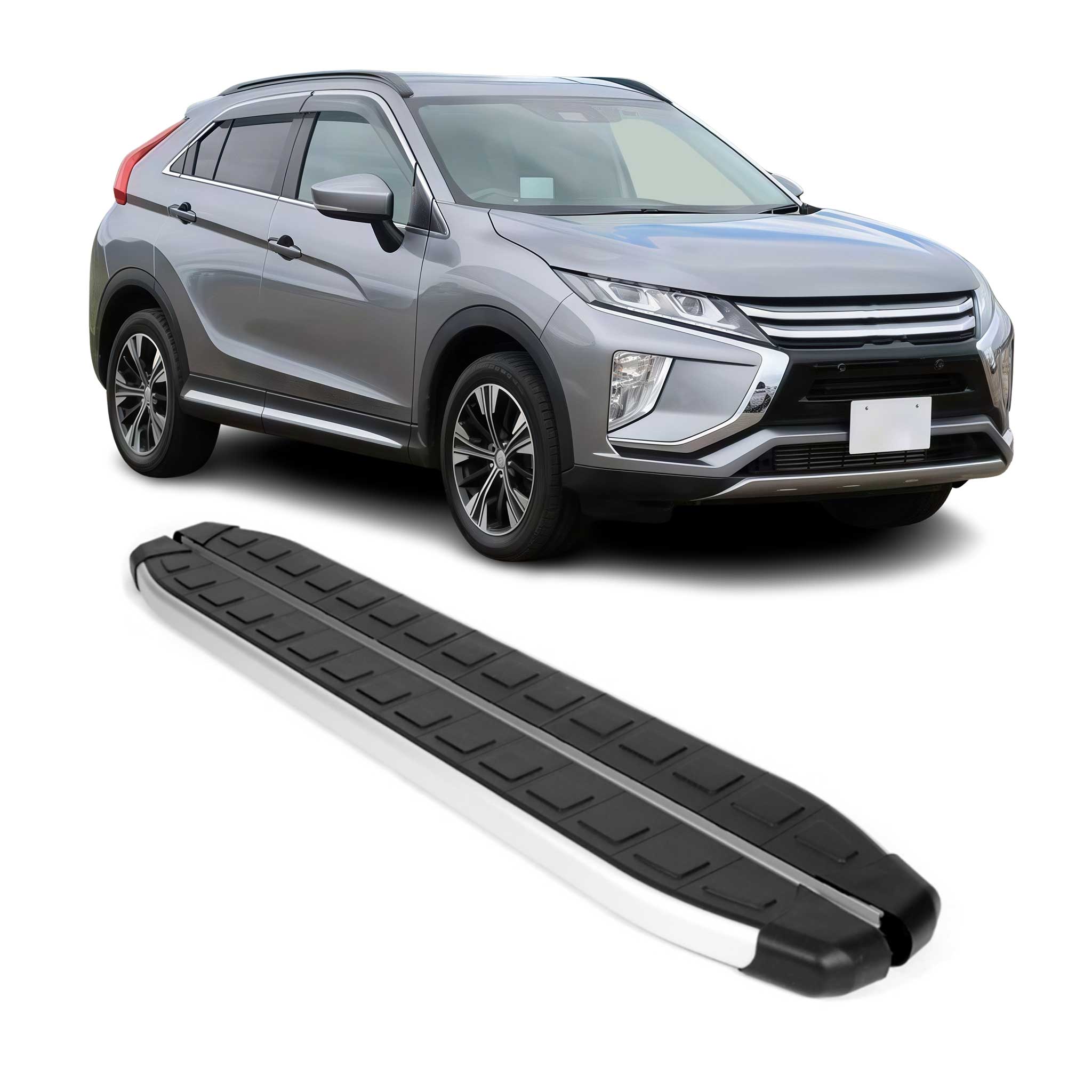 2018-2024 Mitsubishi Eclipse Cross Running Boards Side Steps Silver & Black