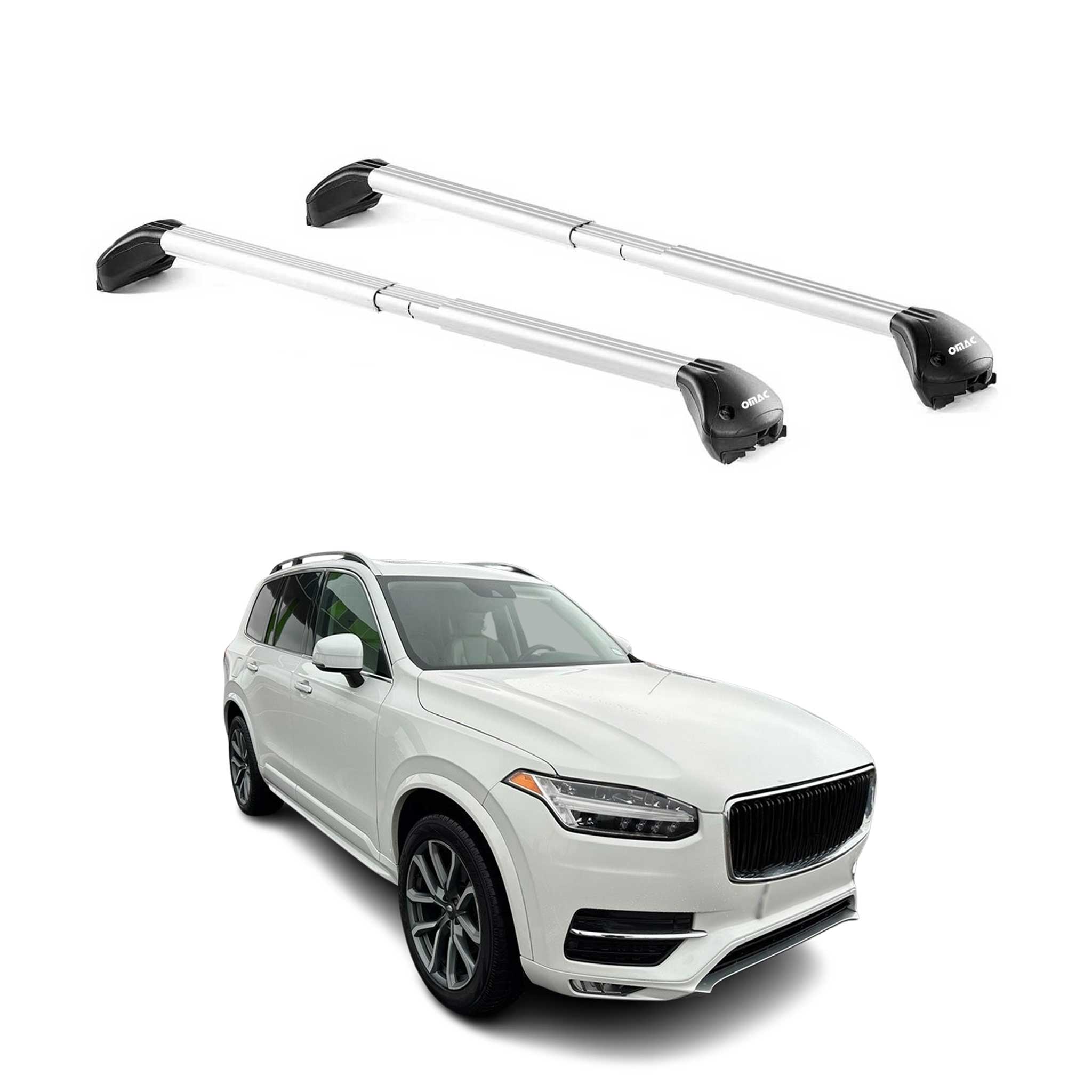 2016-2026 Volvo XC90 Roof Rack Cross Bars Silver