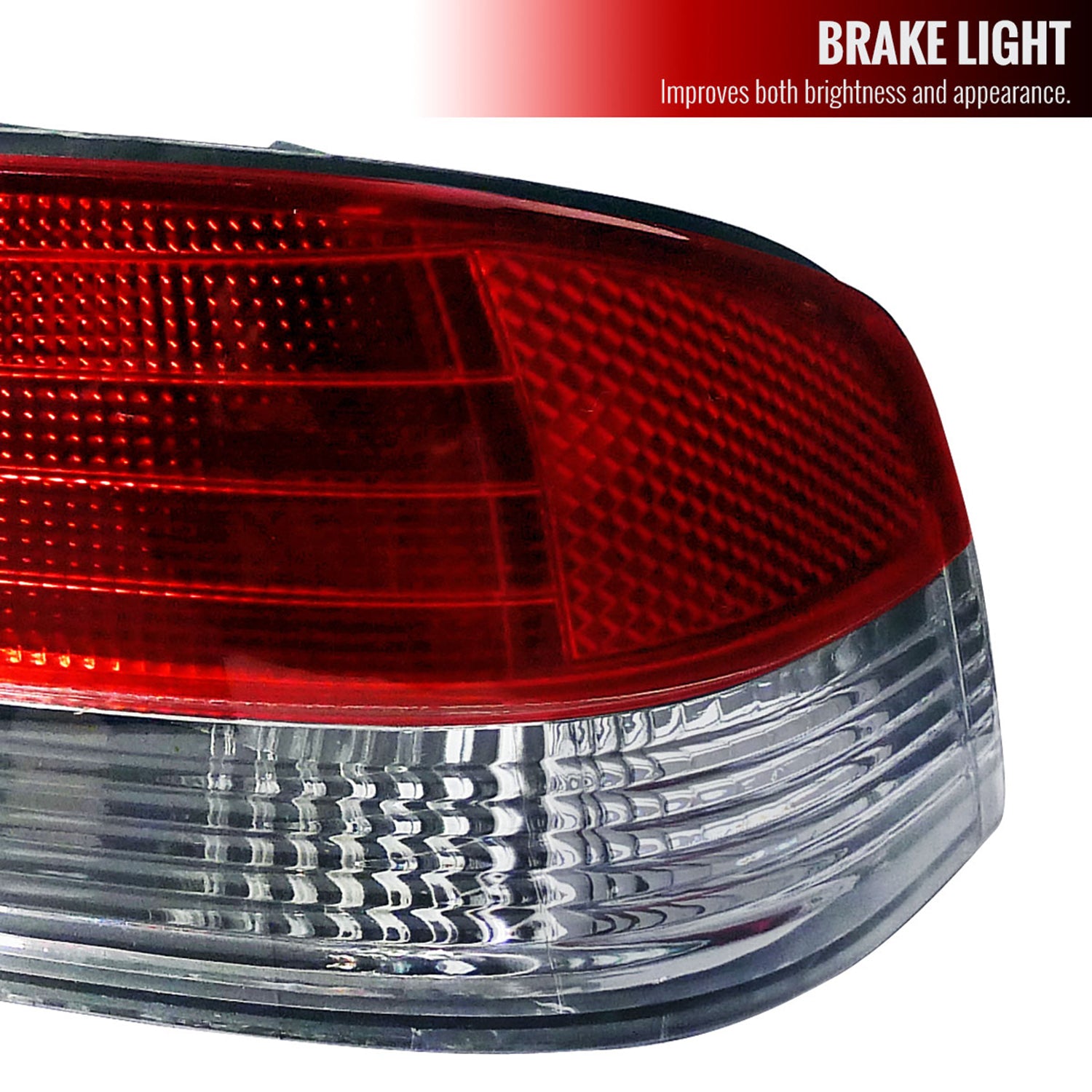 1997-2001 Honda Prelude Tail Lights Chrome Housing/Red Clear Lens