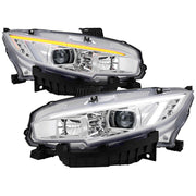 For Honda Civic 2016-2021 Projector Headlights Sequential DRL Chrome Housing Clear Lens