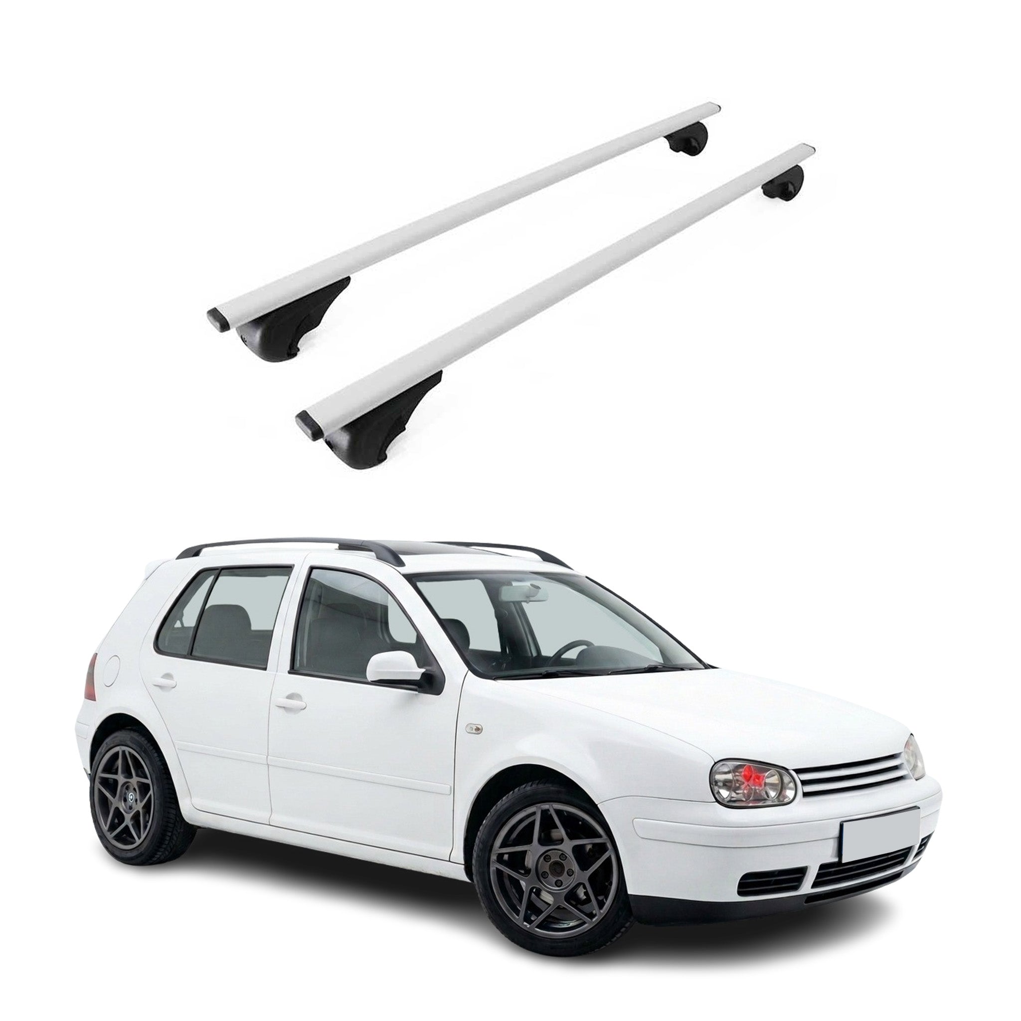 Roof Rack Cross Bars Durable for Volkswagen Golf Hatchback 1999-2006 Gray 2Pcs