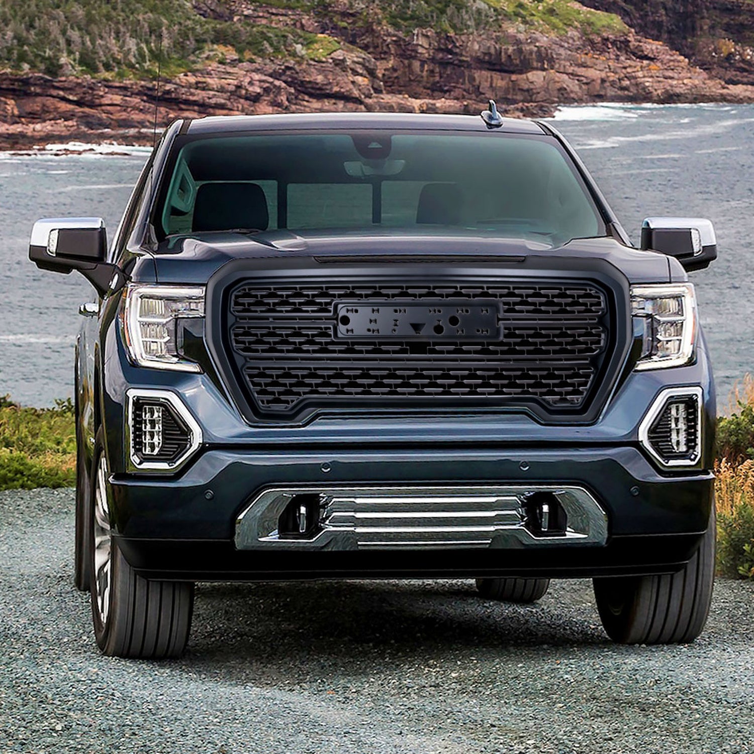 2019-2020 GMC Sierra 1500 Matte Black ABS Denali Style Mesh Grille